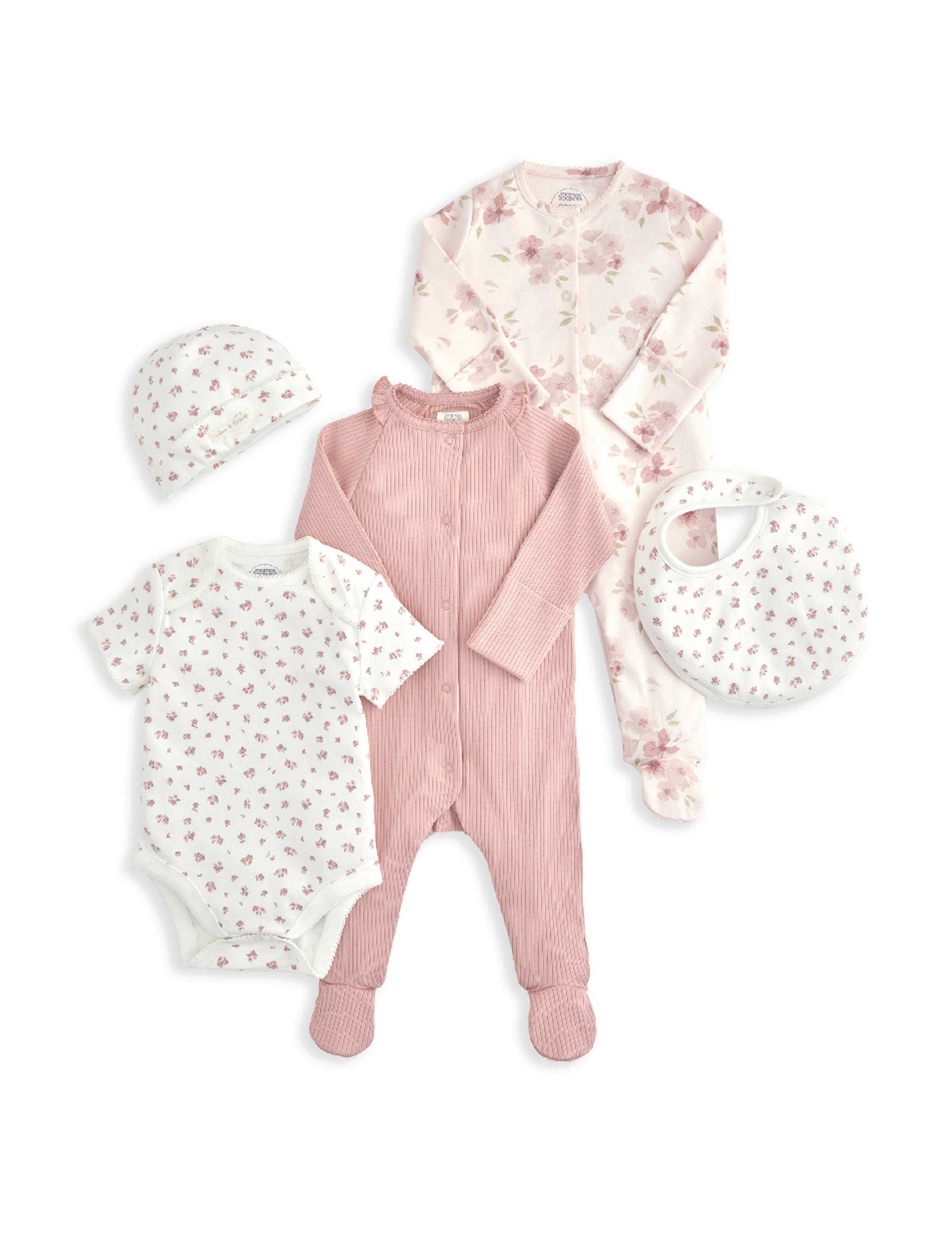 5pc Pure Cotton Floral Starter Set (0-12 Mths) 2 of 7