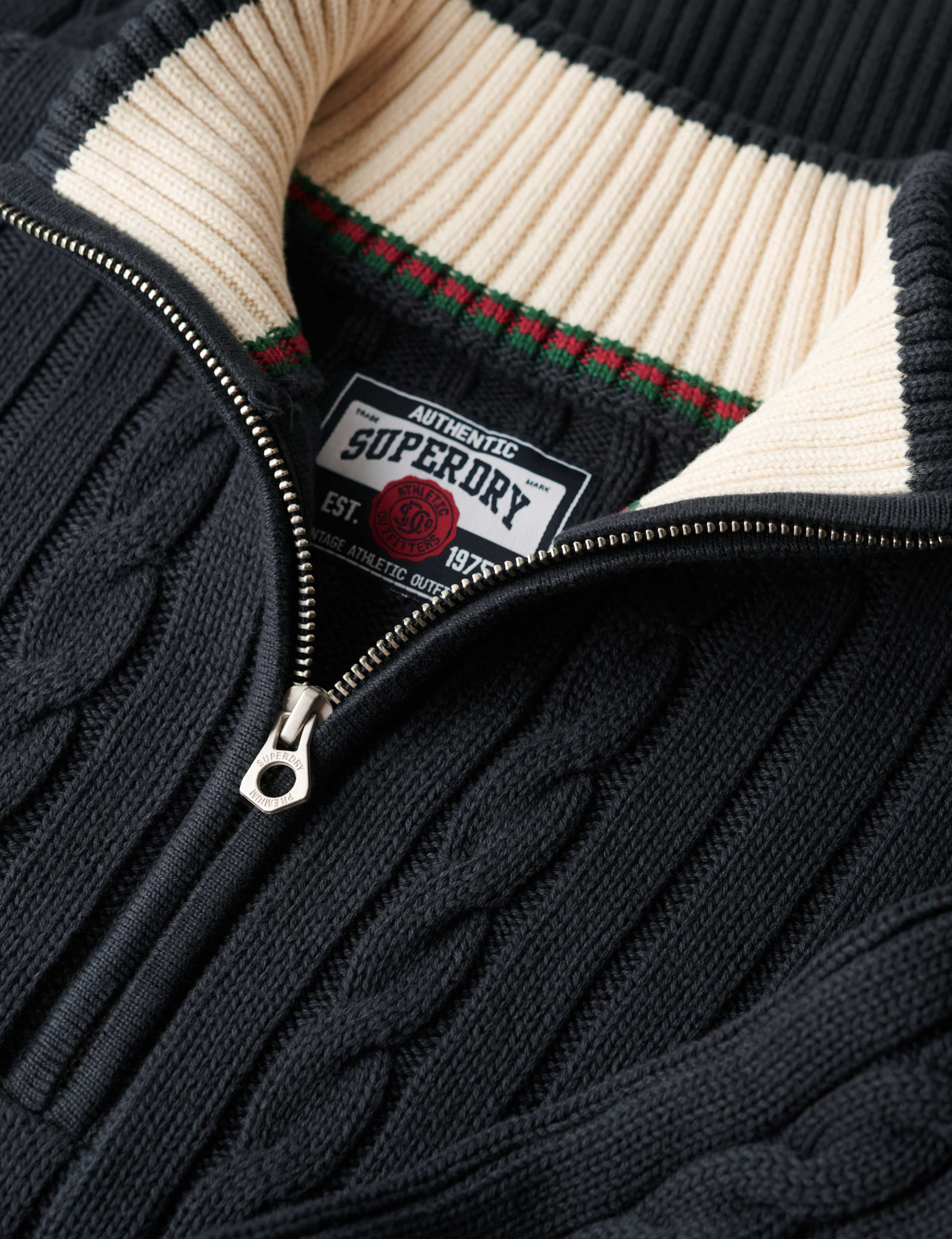 Pure Cotton Cable Knit Half Zip Jumper 6 of 6