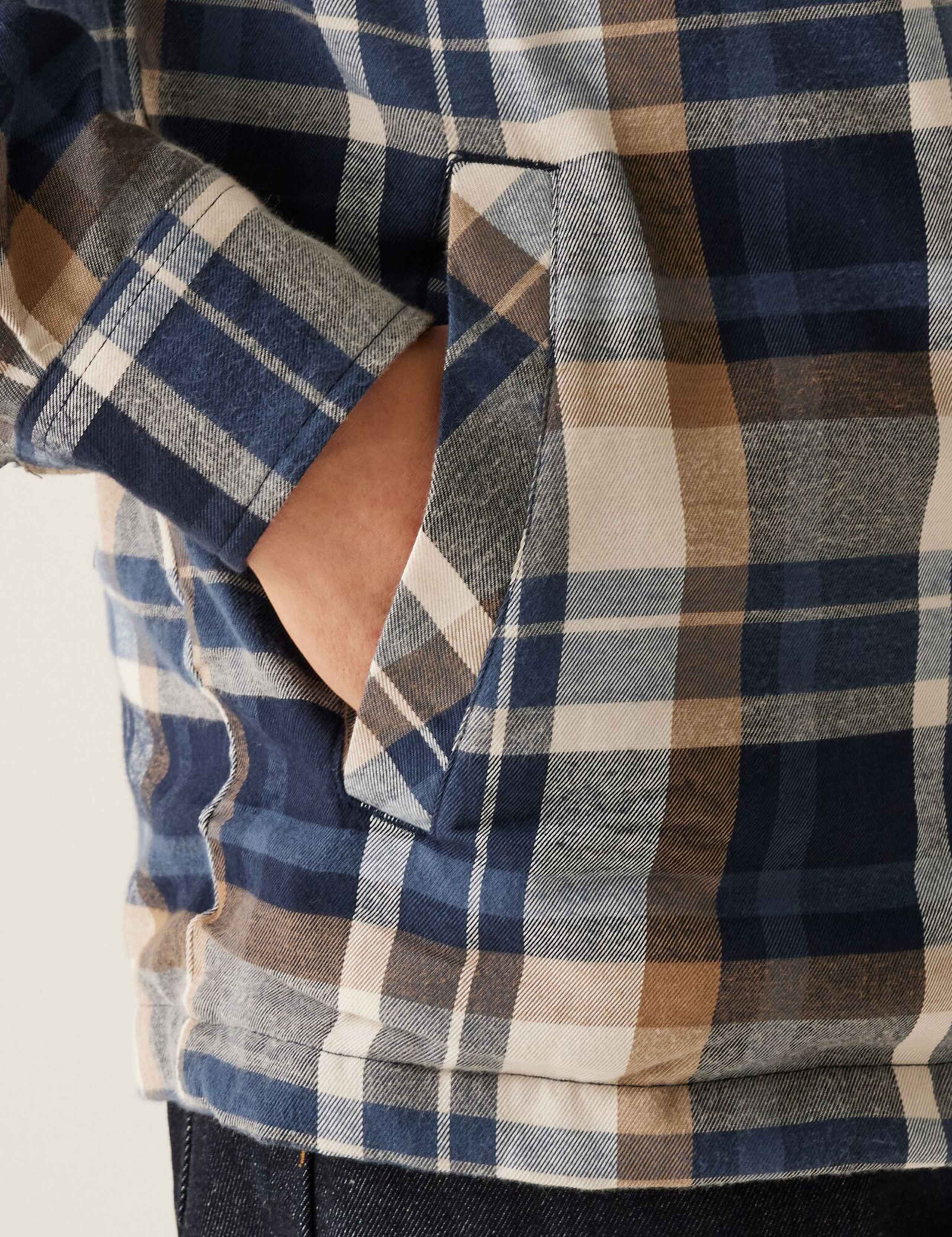 Thamos Cotton Blend Check Flannel Overshirt 7 of 7