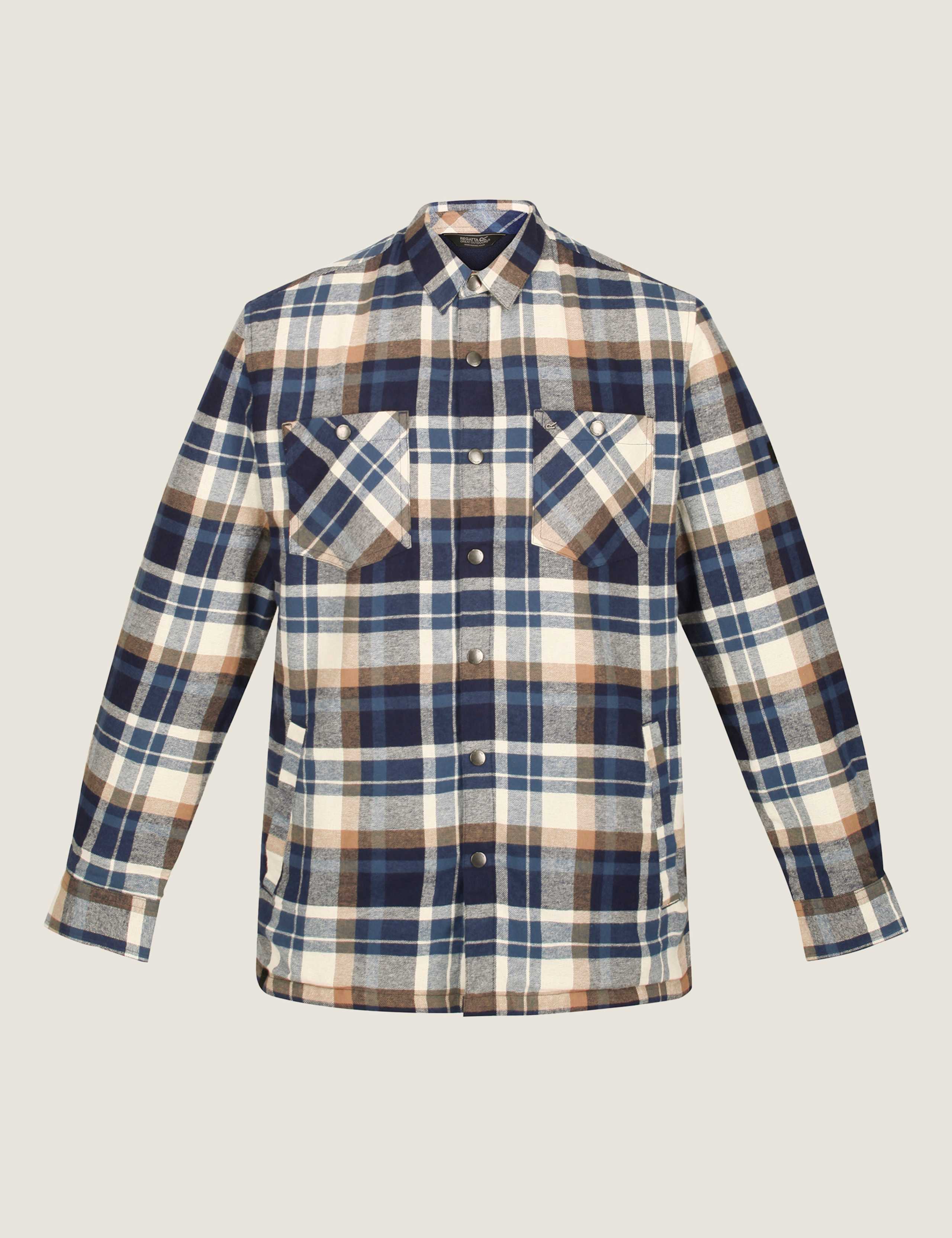Thamos Cotton Blend Check Flannel Overshirt 2 of 7