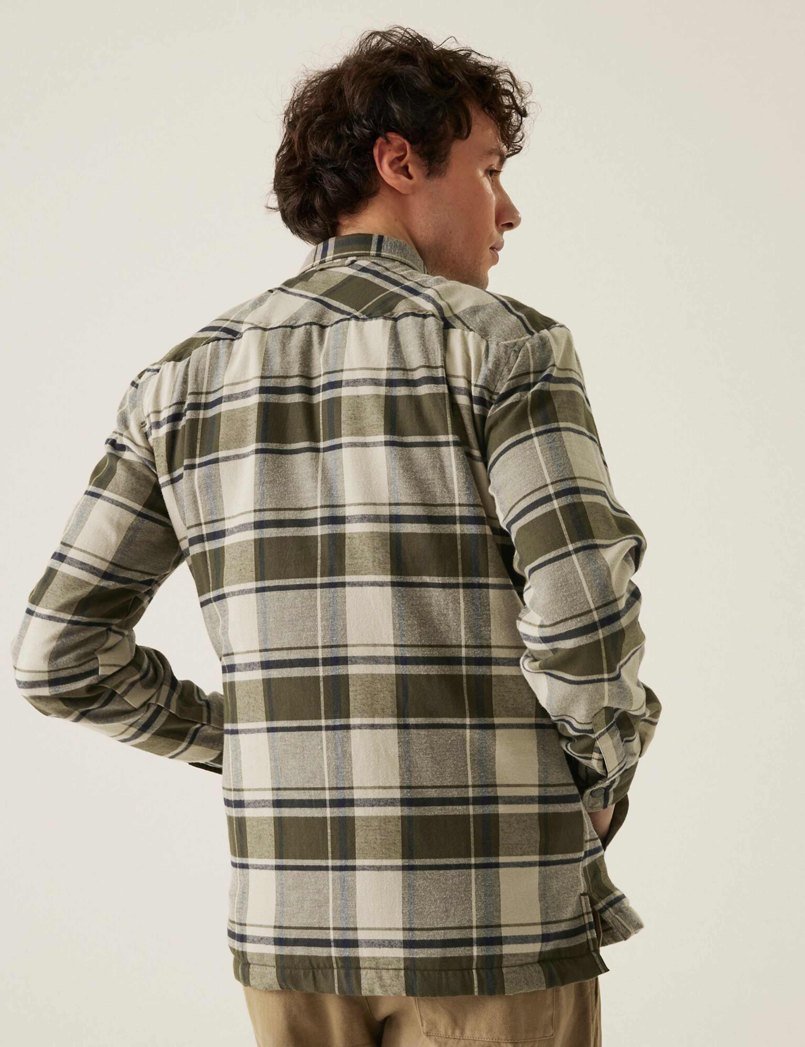 Thamos Cotton Blend Check Flannel Overshirt 4 of 7