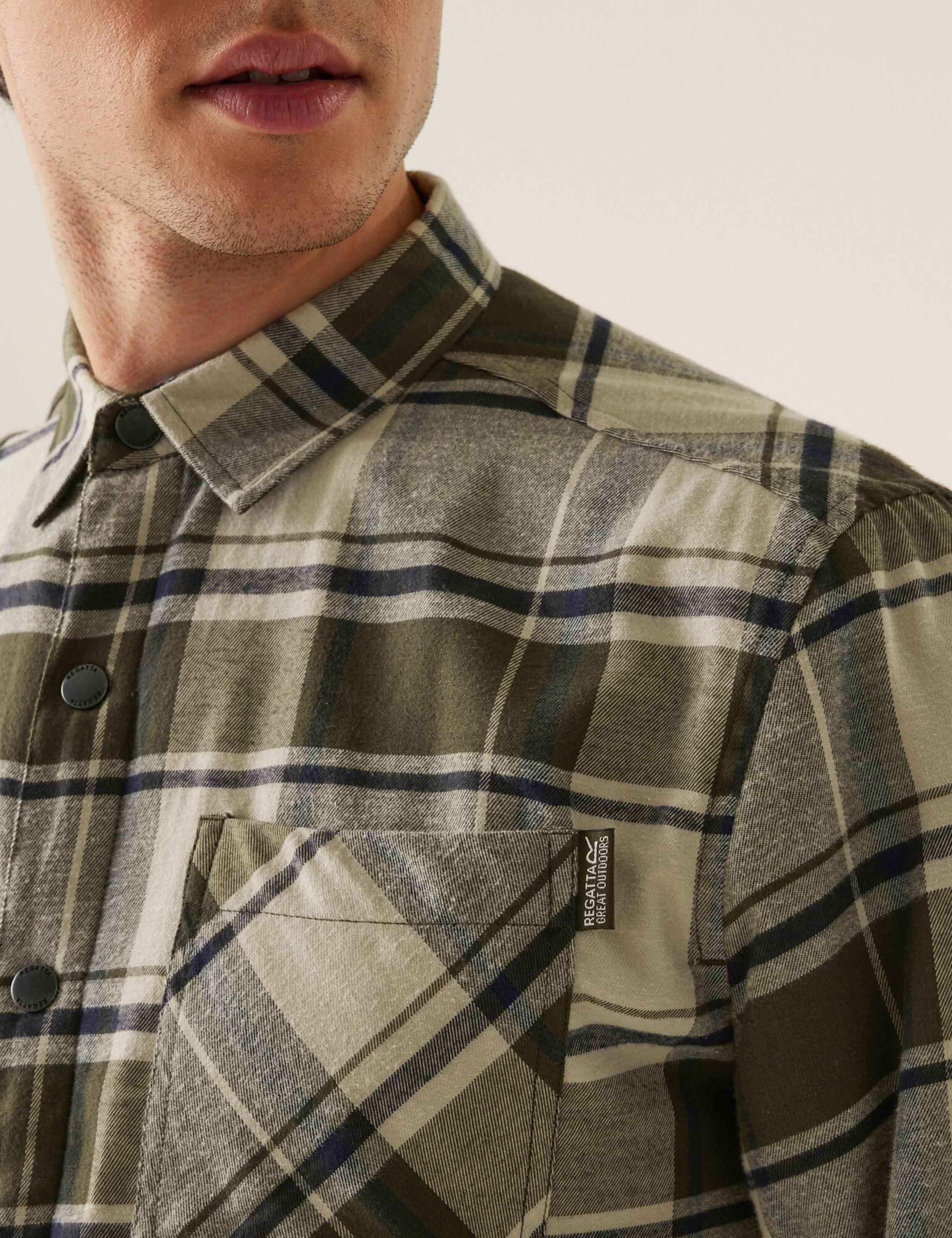 Thamos Cotton Blend Check Flannel Overshirt 5 of 7