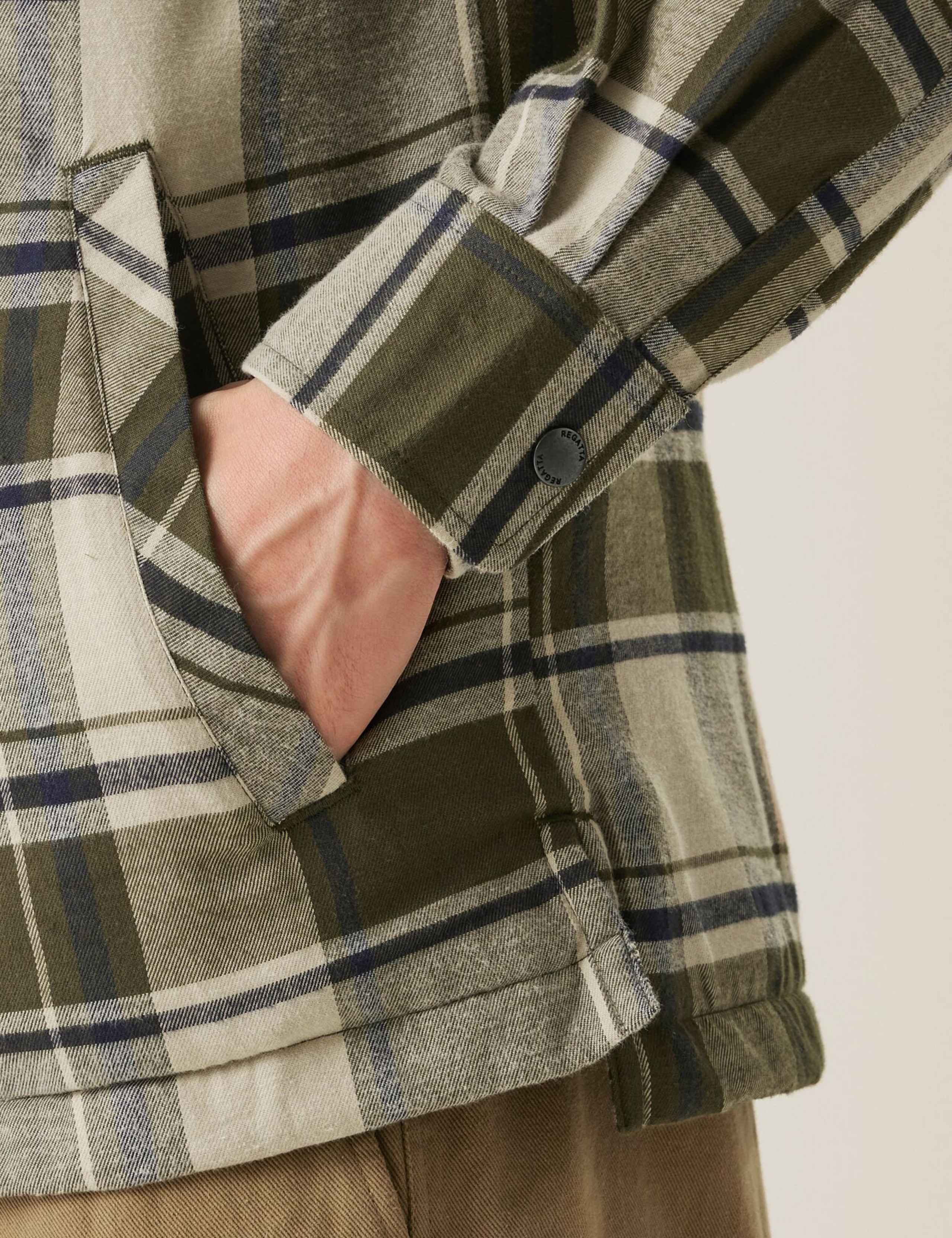 Thamos Cotton Blend Check Flannel Overshirt 6 of 7