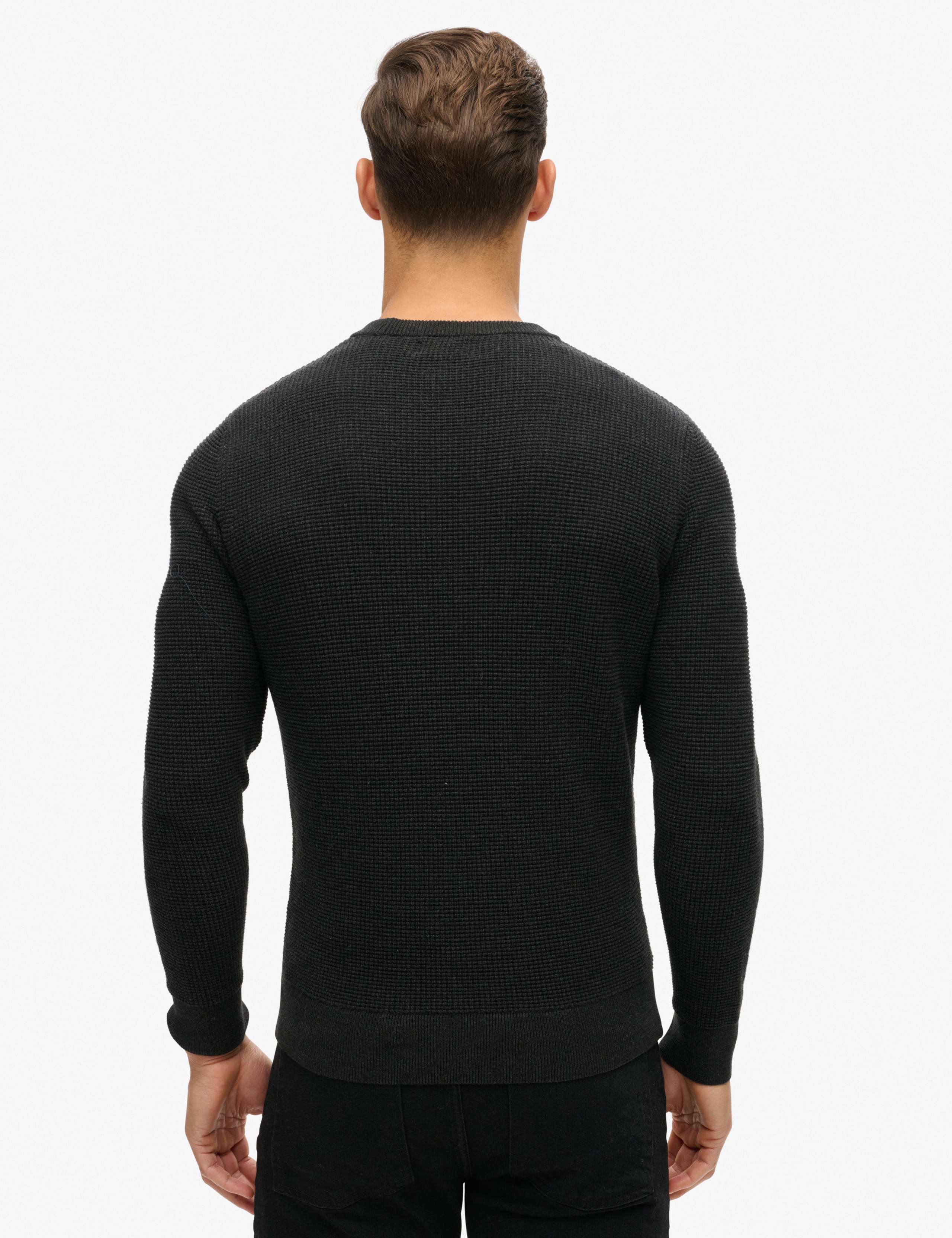 Pure Cotton Textured Crew Neck Jumper 3 of 5
