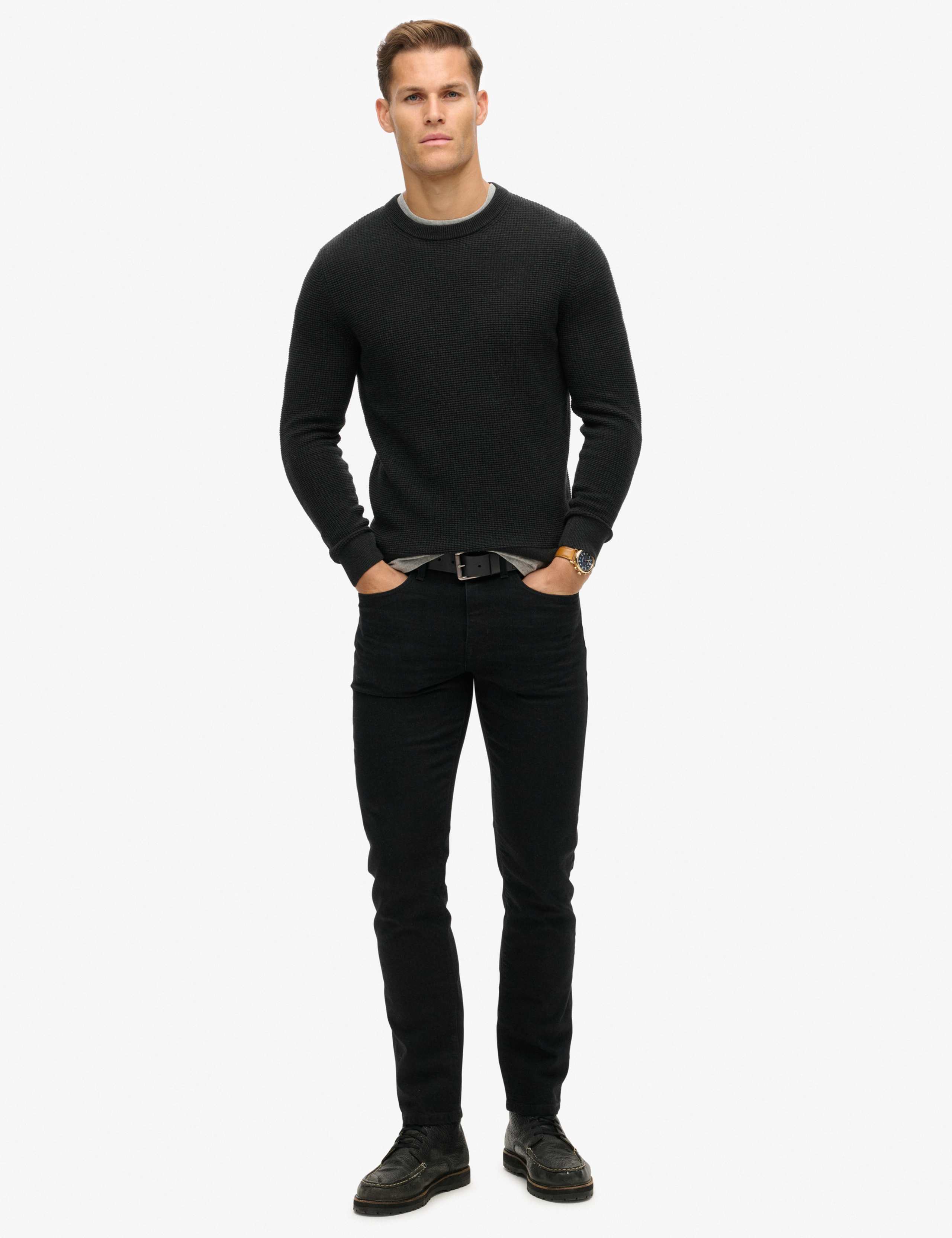 Pure Cotton Textured Crew Neck Jumper 4 of 5