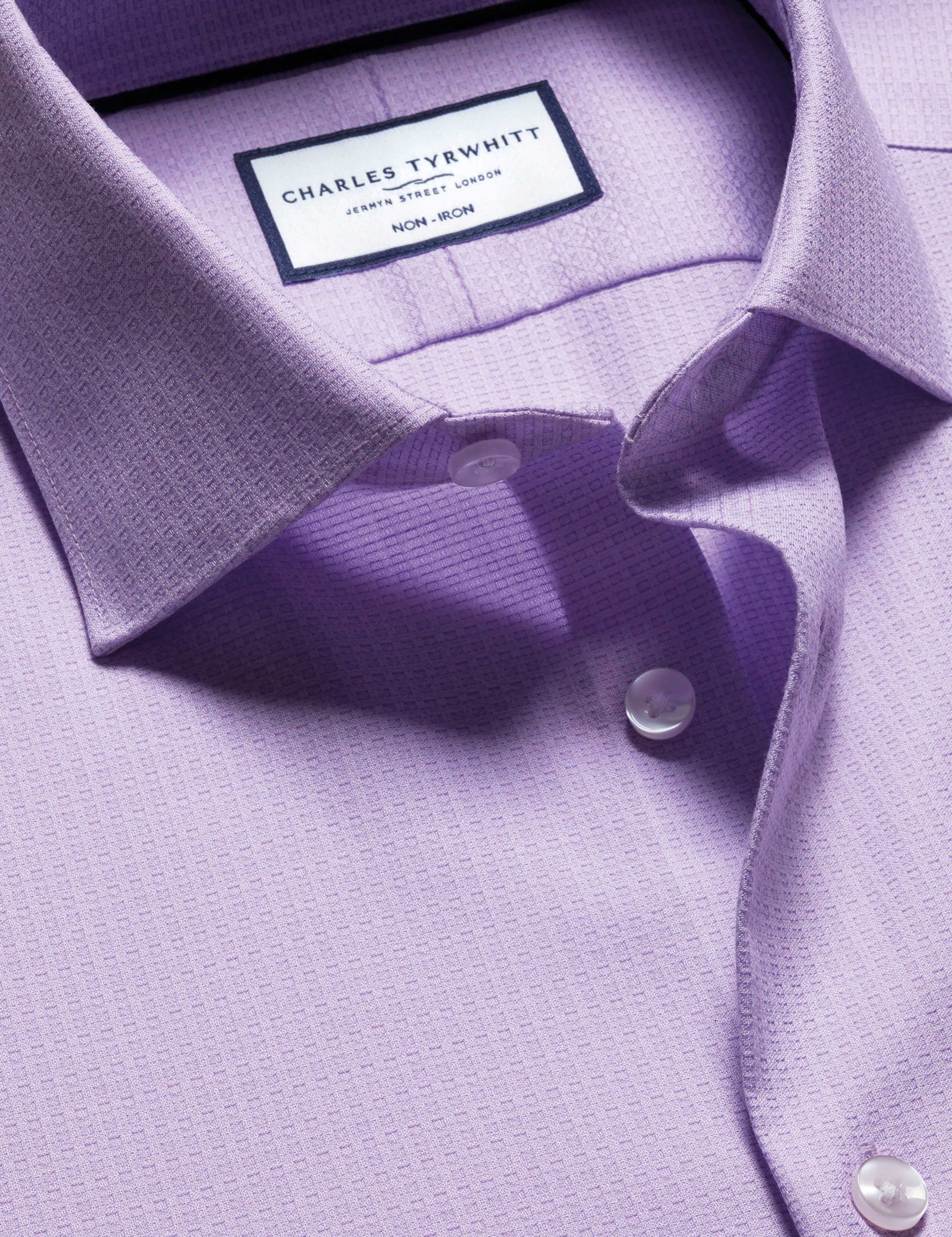 Slim Fit Non Iron Pure Cotton Textured Shirt 5 of 6