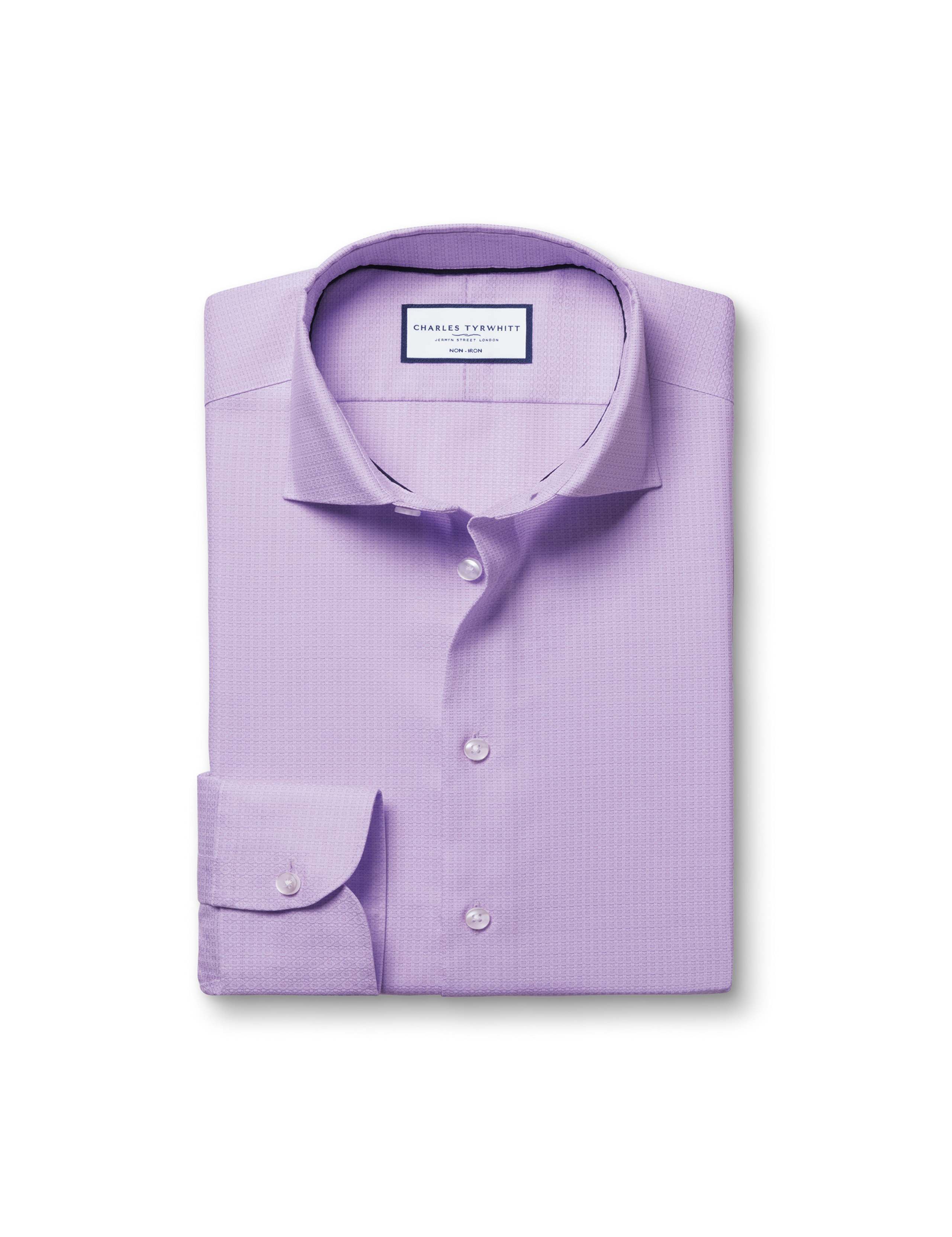 Slim Fit Non Iron Pure Cotton Textured Shirt 2 of 6