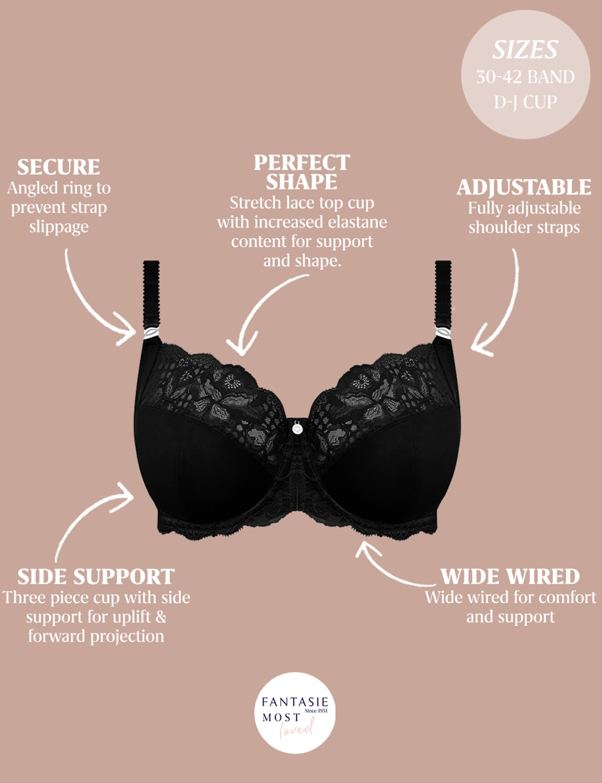 Reflect Wired Side Support Full Cup Bra D-J 7 of 7