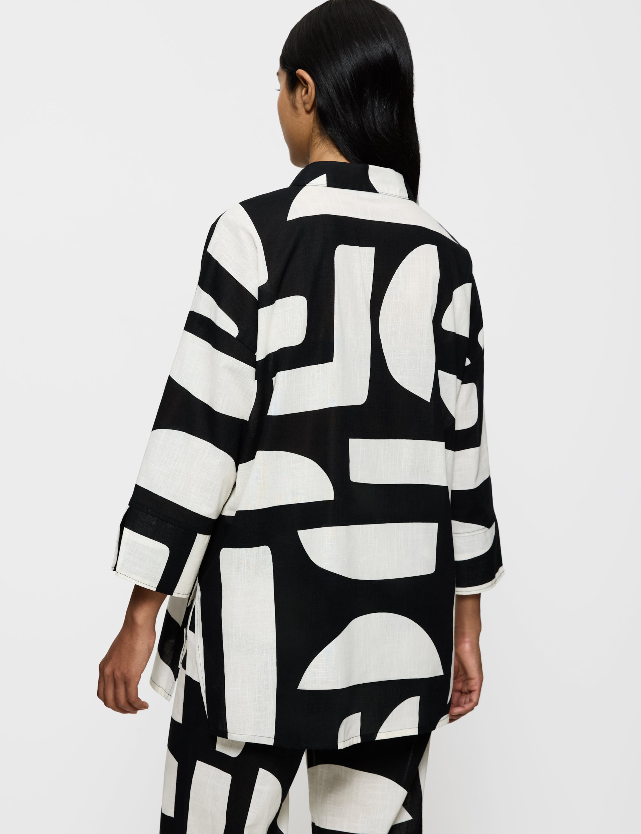 Pure Cotton Geometric Beach Cover Up Shirt 4 of 5