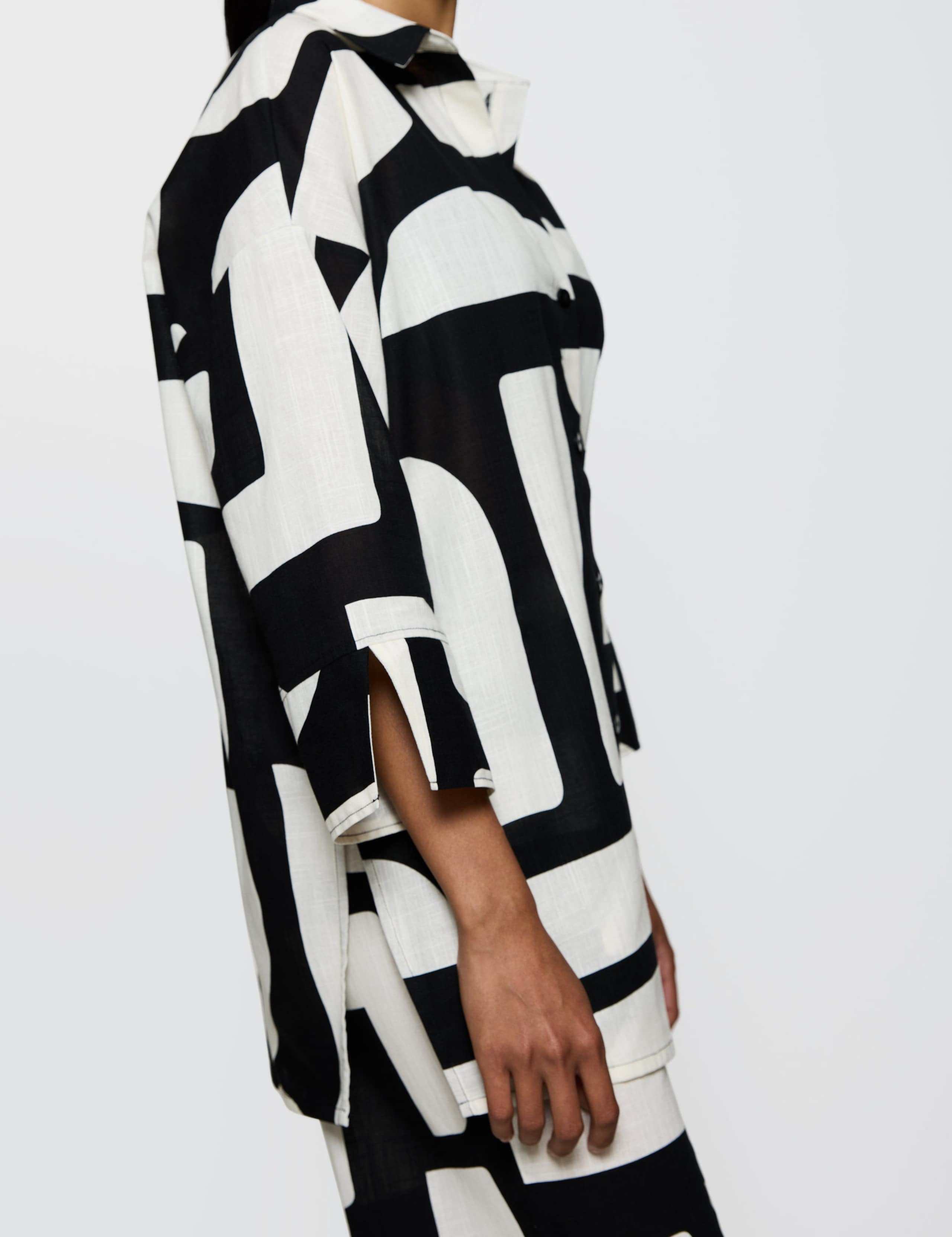 Pure Cotton Geometric Beach Cover Up Shirt 5 of 5
