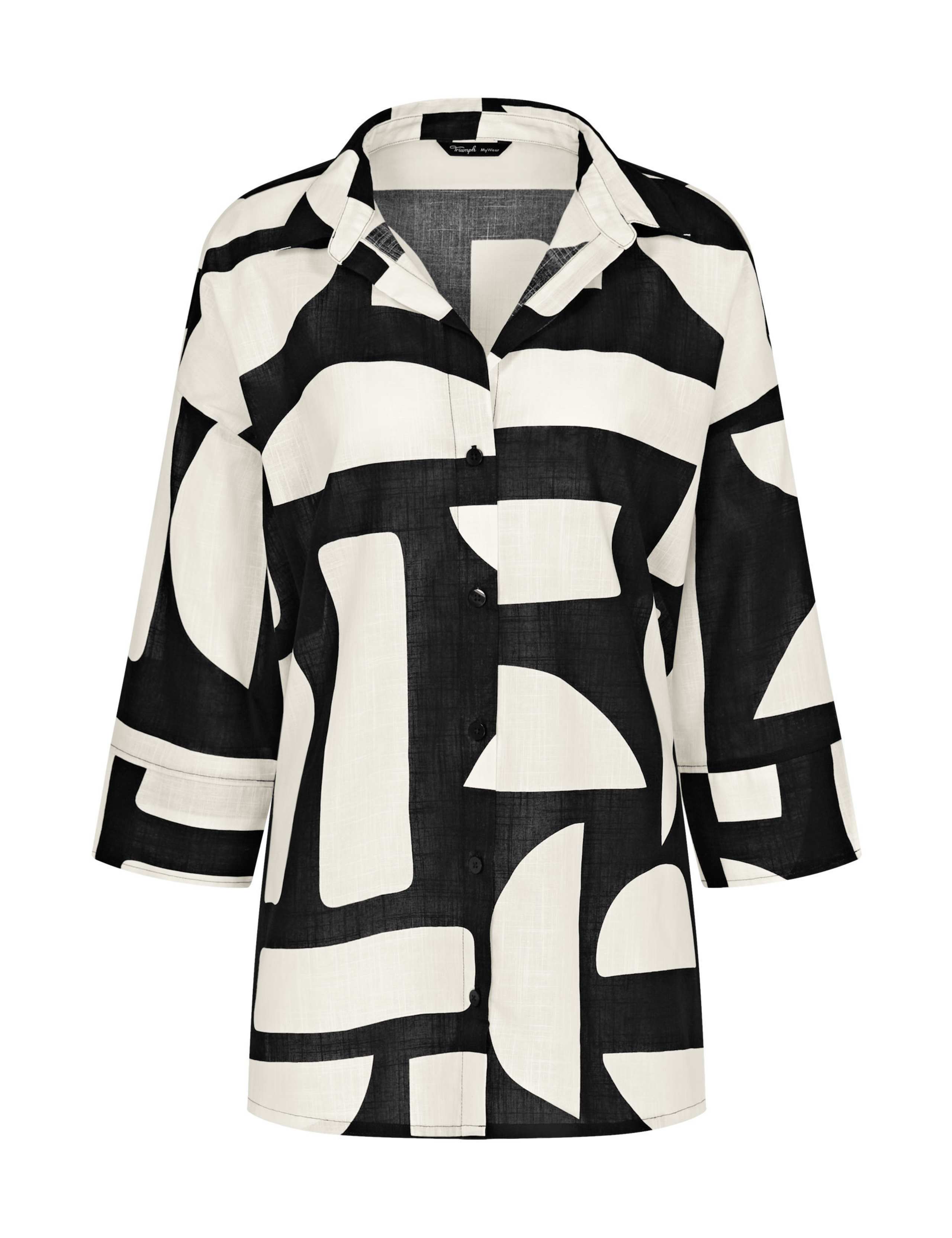 Pure Cotton Geometric Beach Cover Up Shirt 2 of 5