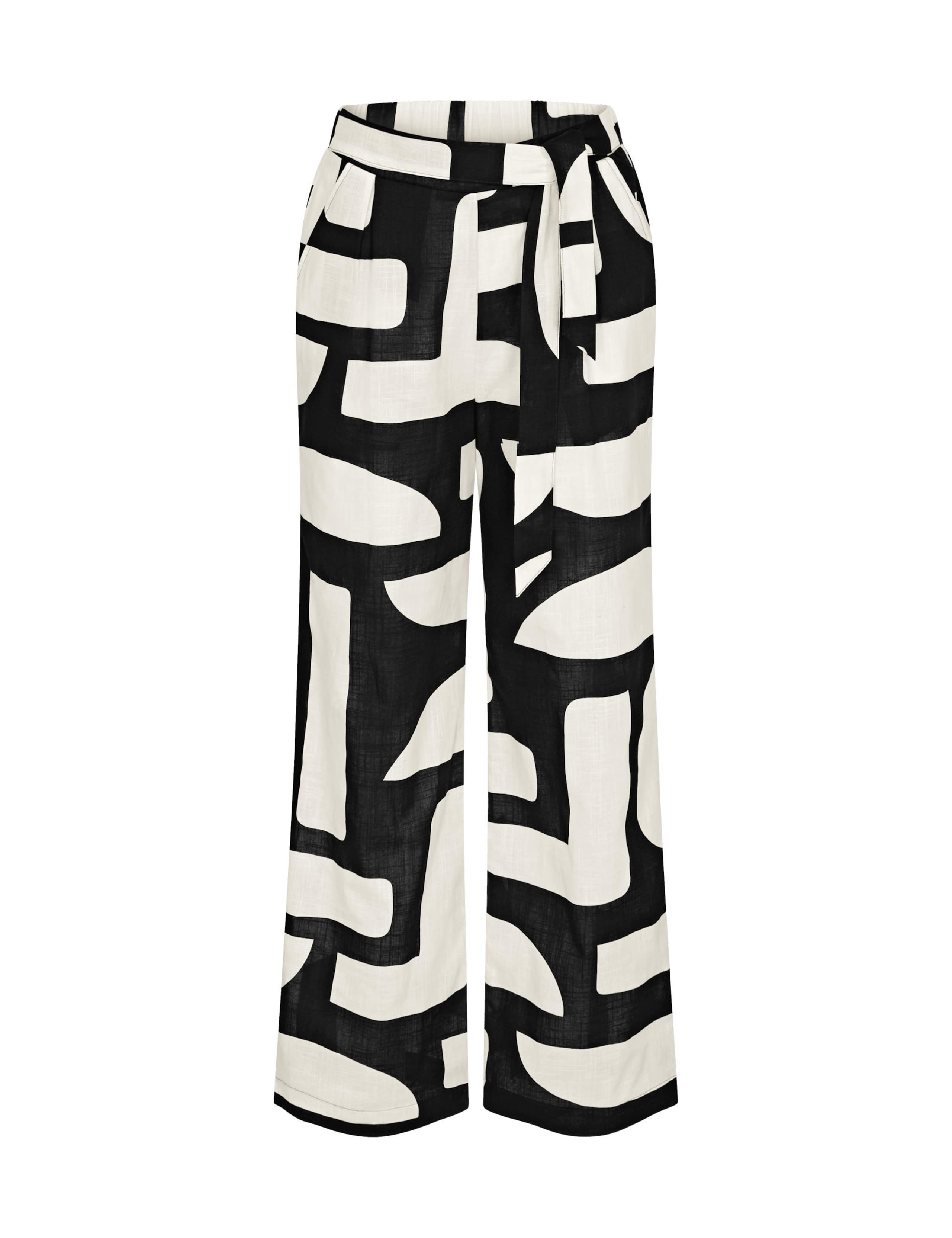 Pure Cotton Geometric Belted Trousers 2 of 5