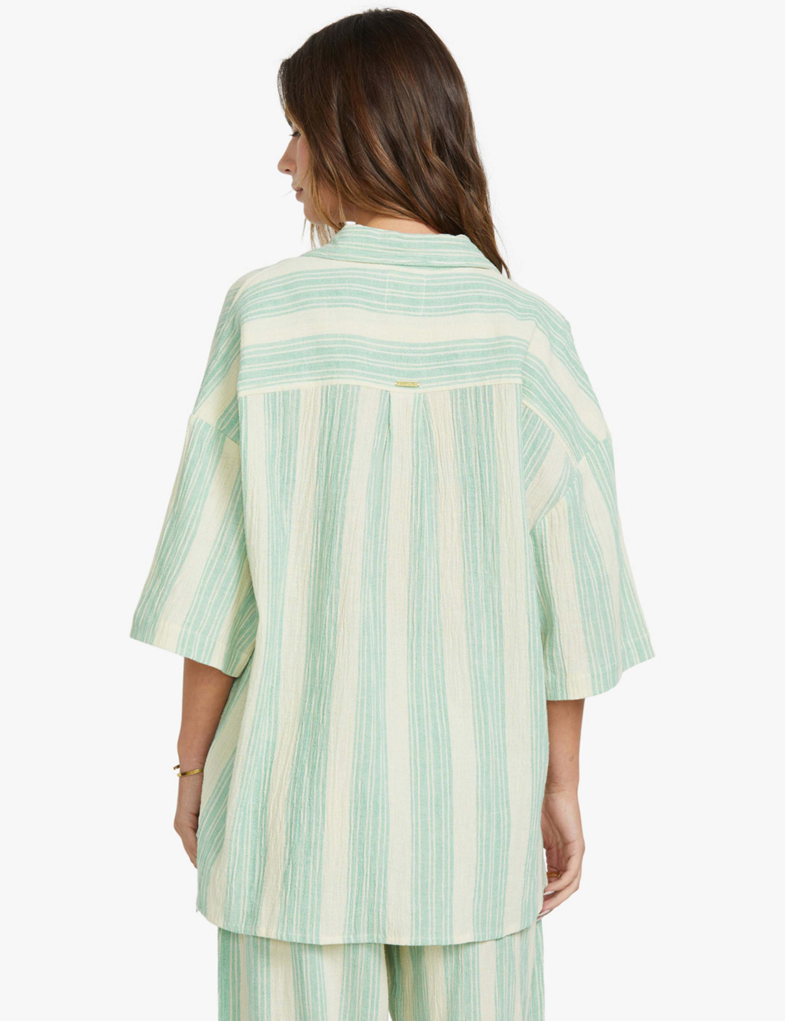 Beach Side Striped Collared Beach Shirt 3 of 4