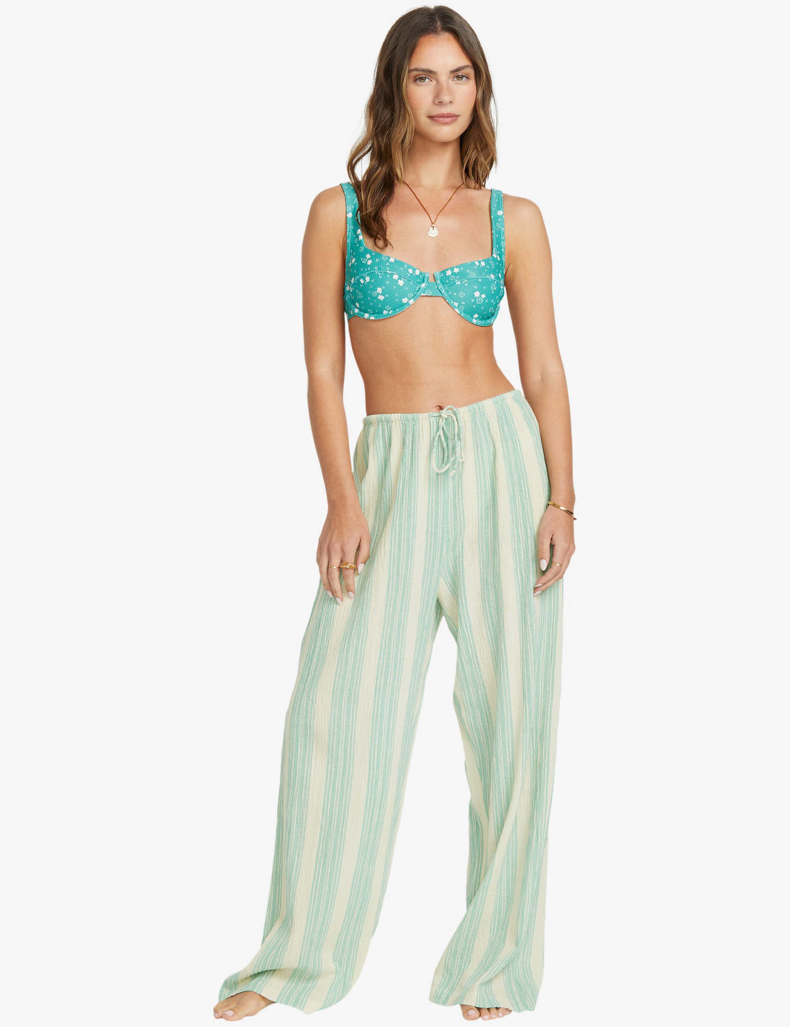Sunny Daze Pure Cotton Striped Beach Trousers 3 of 4