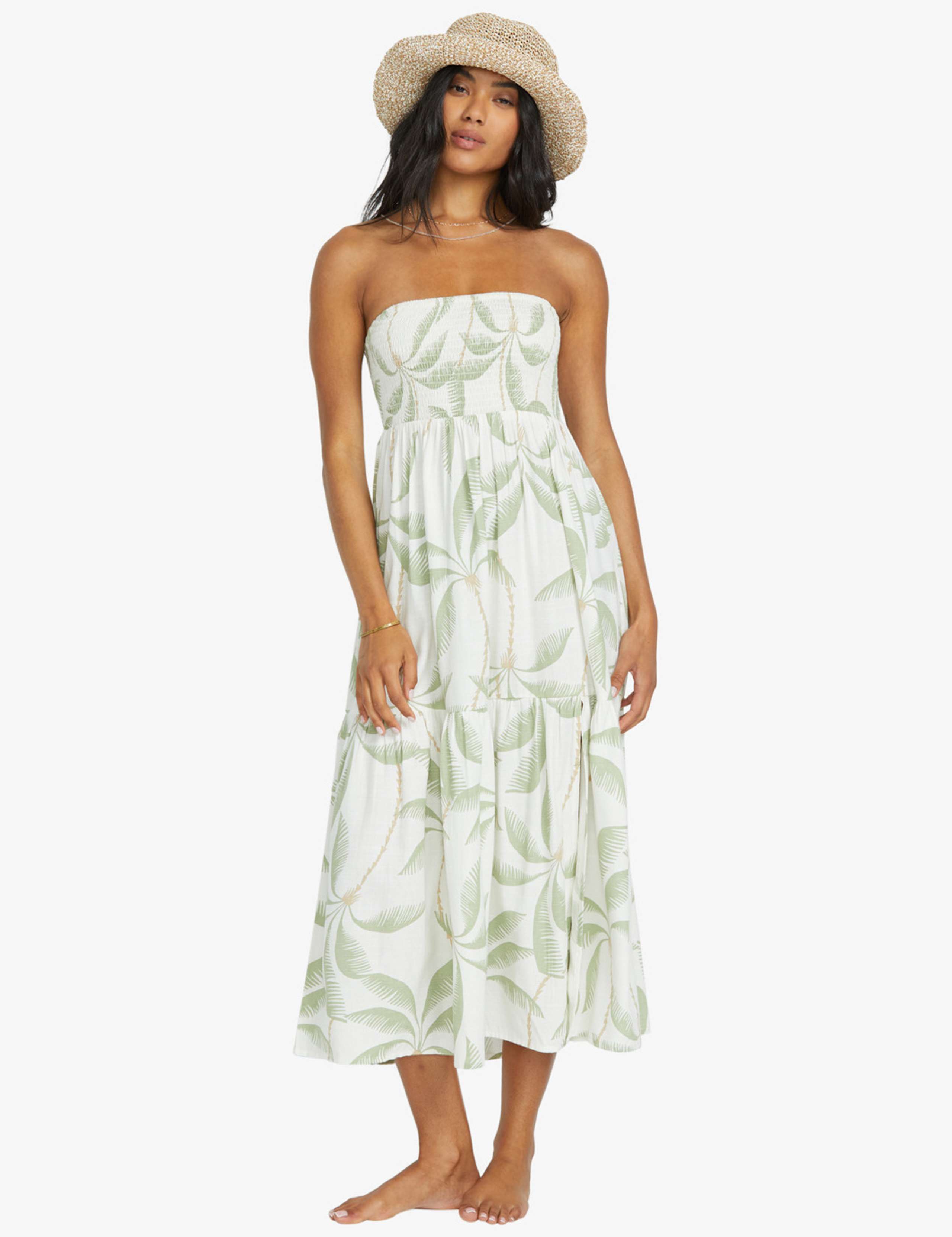Tropical Haze Cotton Rich Floral Beach Dress 1 of 5