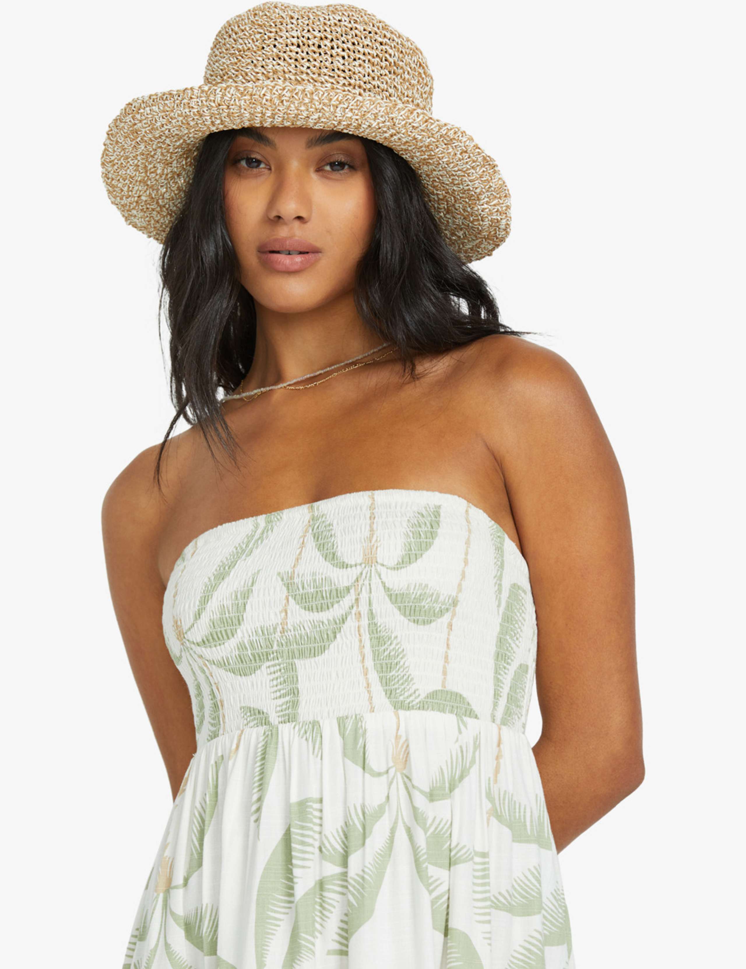 Tropical Haze Cotton Rich Floral Beach Dress 3 of 5