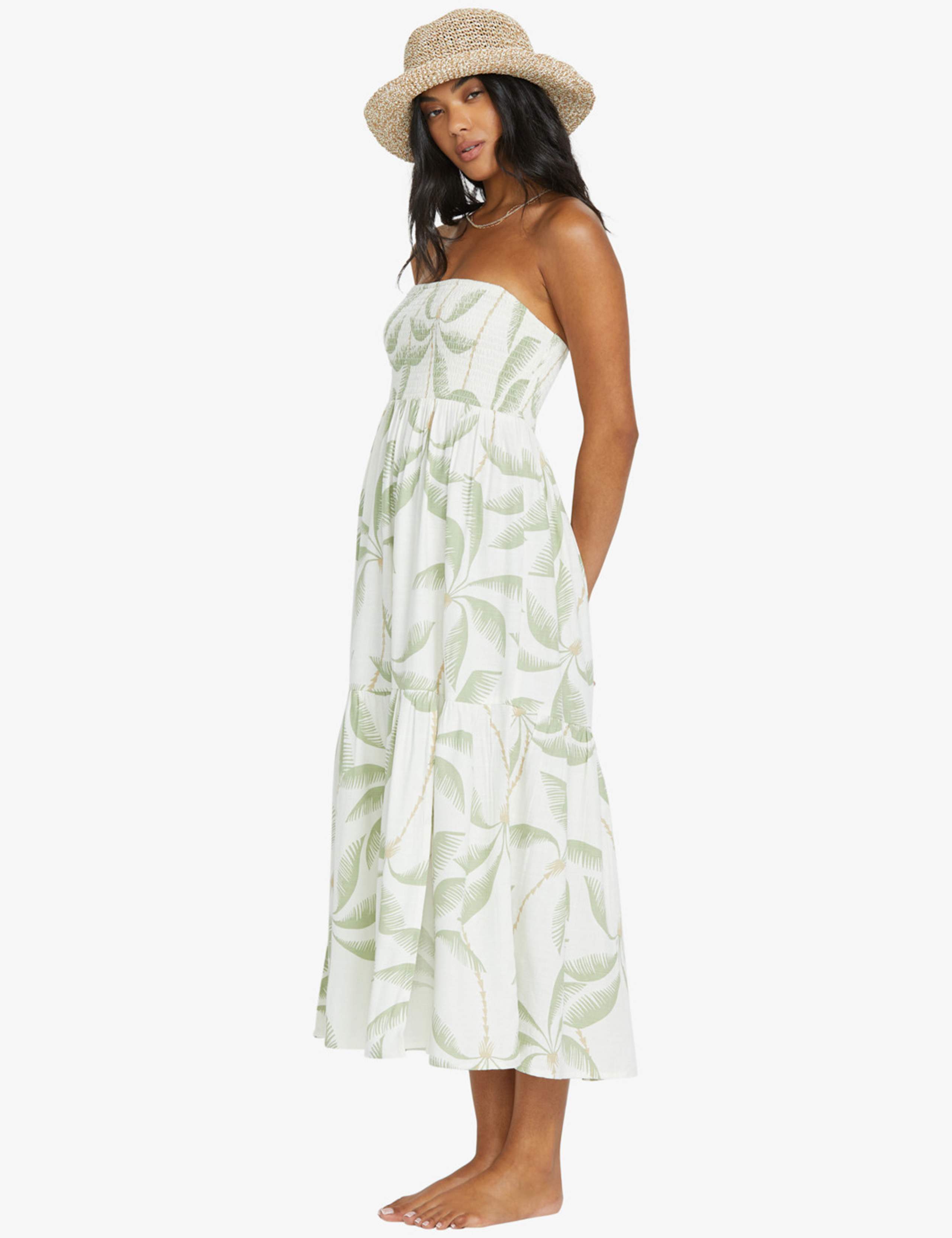 Tropical Haze Cotton Rich Floral Beach Dress 4 of 5