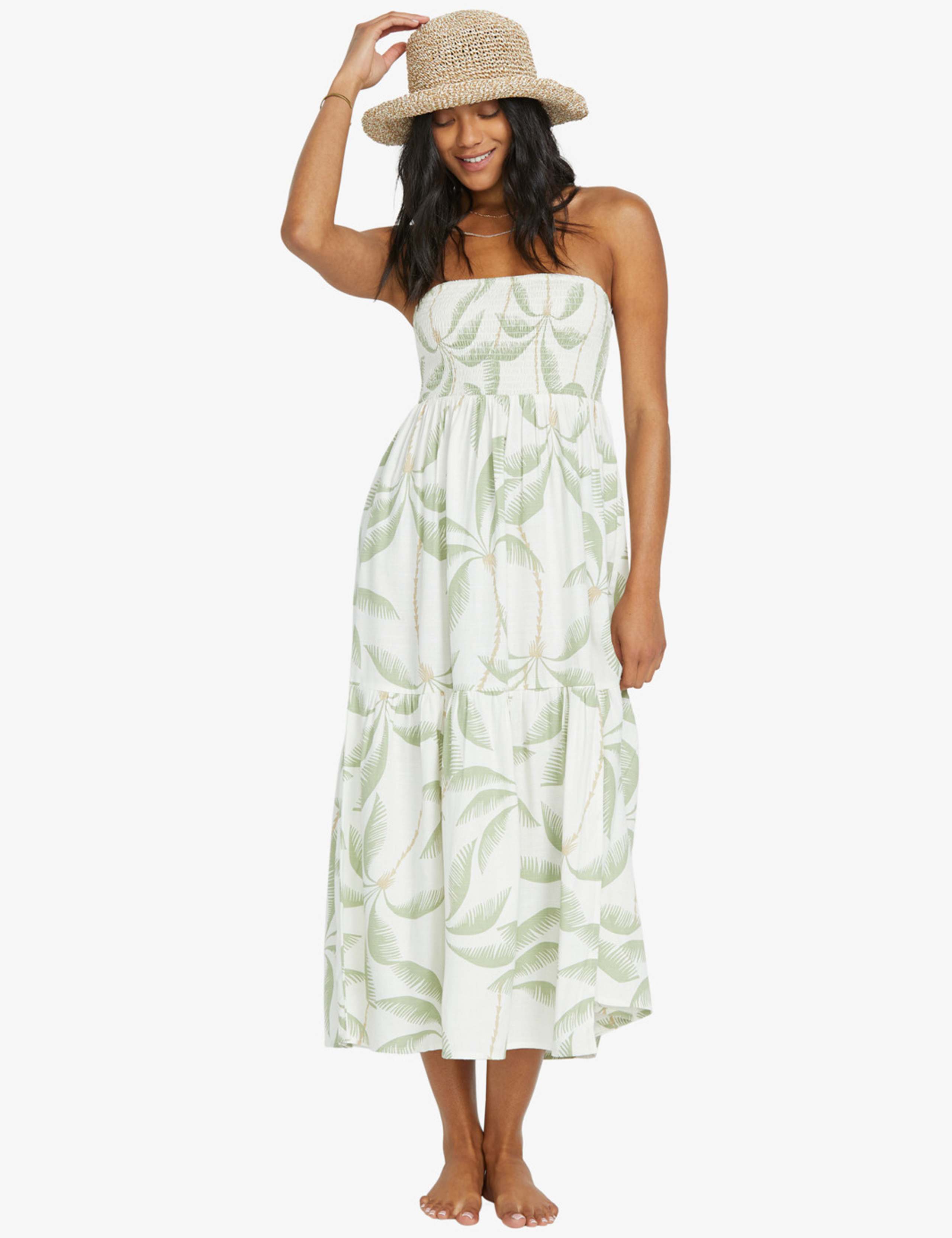 Tropical Haze Cotton Rich Floral Beach Dress 5 of 5