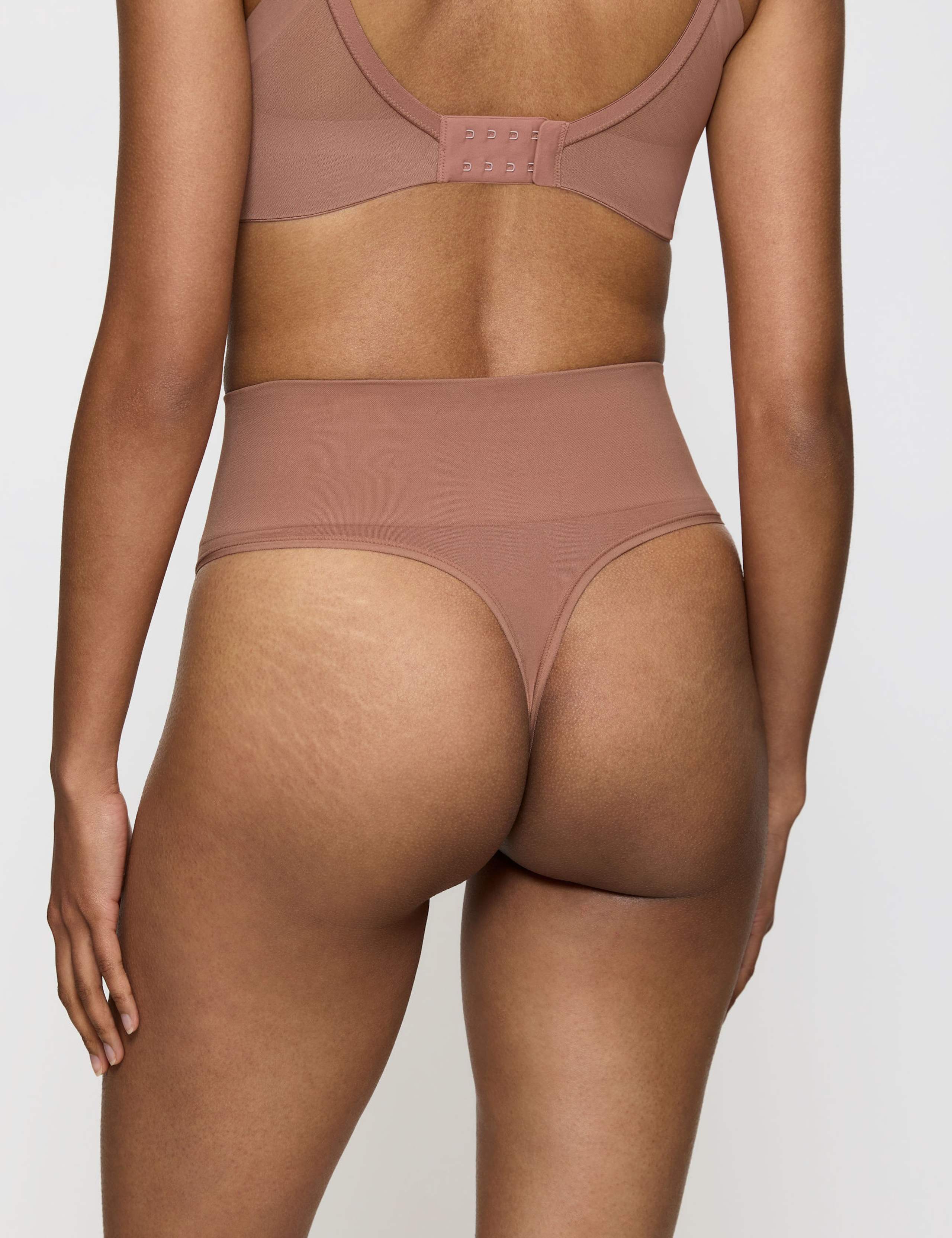 Soft Sculpt Bandeau High Rise Tummy Control Shaping Thong 4 of 5