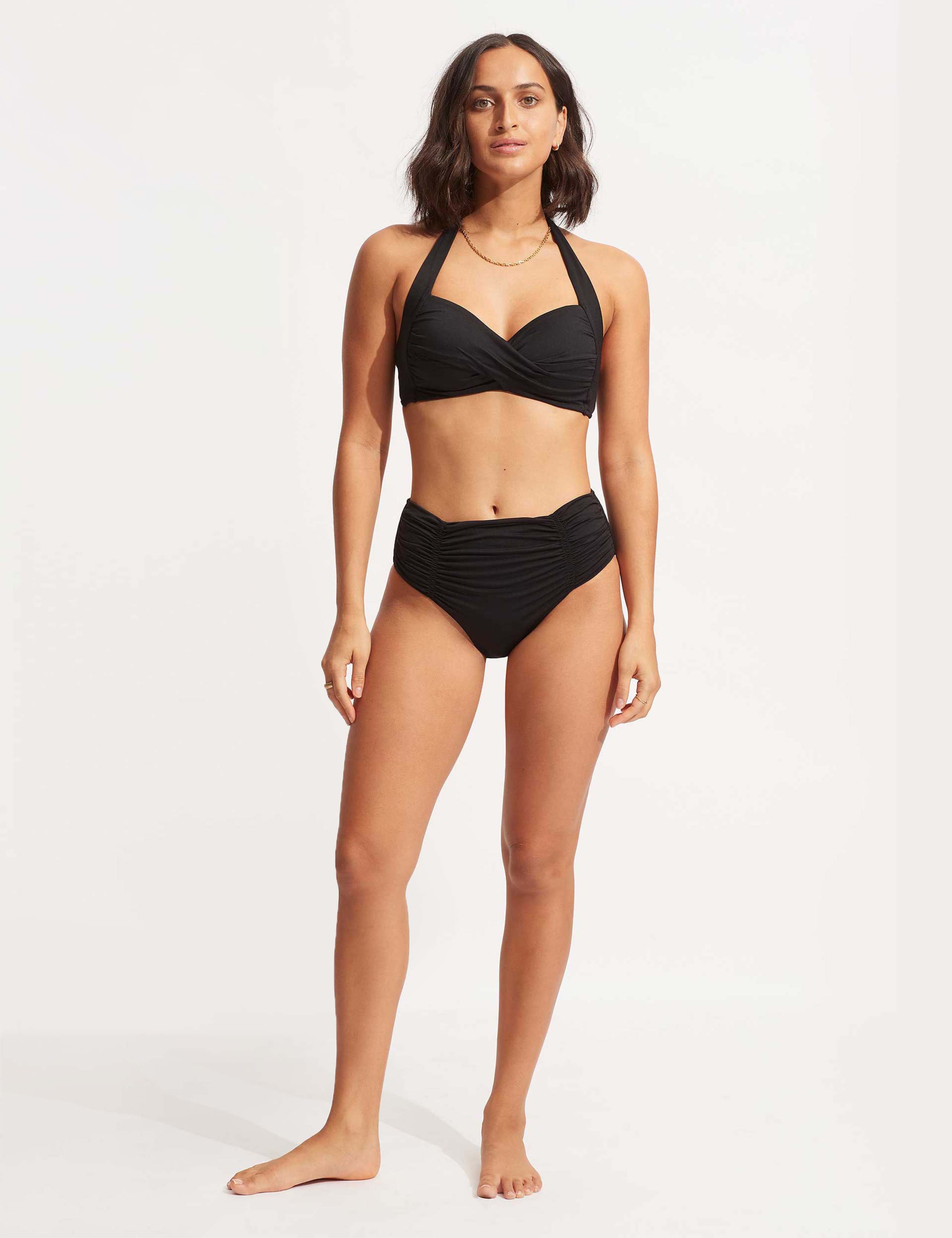 Collective Padded Twist Front Plunge Halterneck Bikini Top 2 of 8