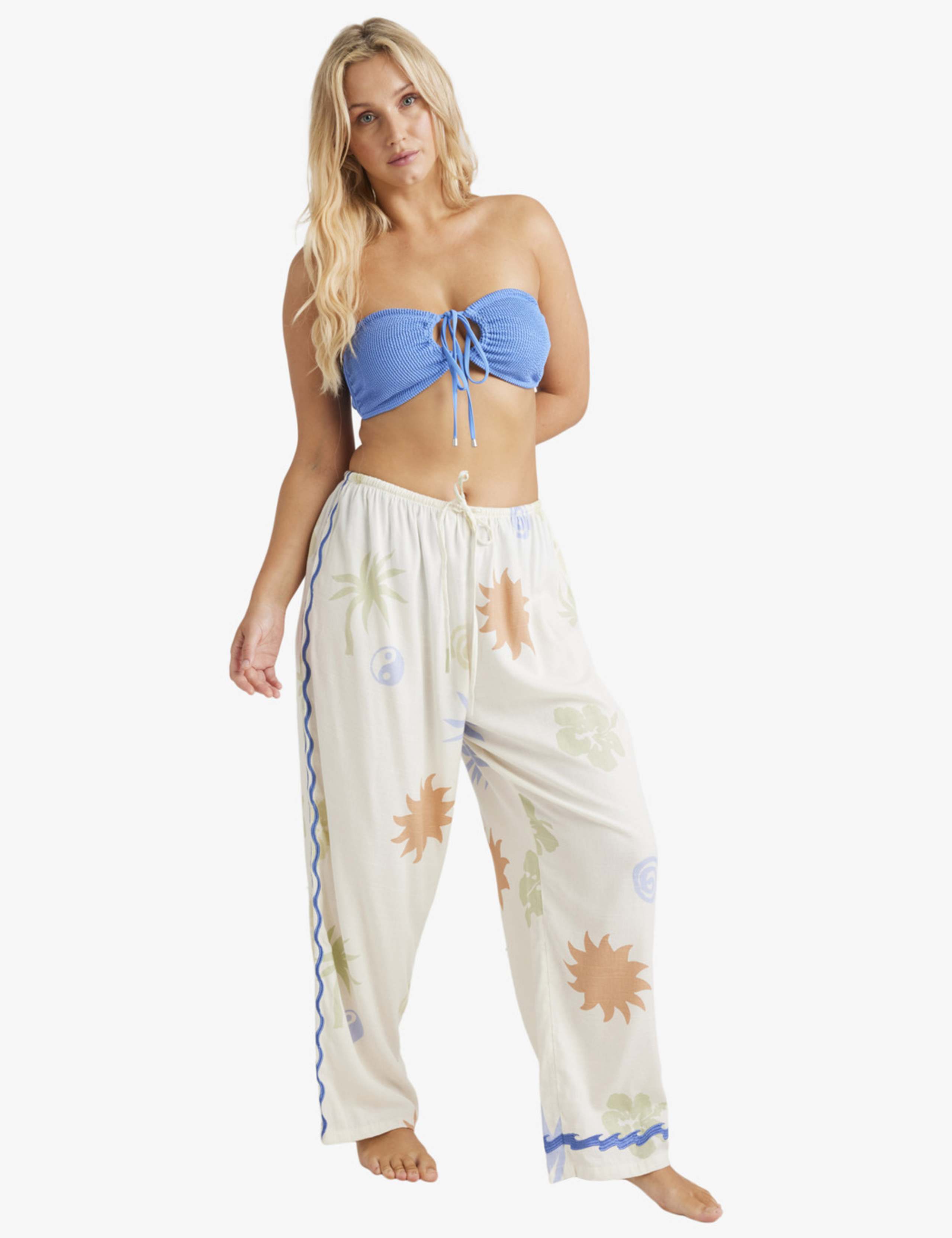 Sun Symbol Cotton Rich Printed Beach Trousers 1 of 5