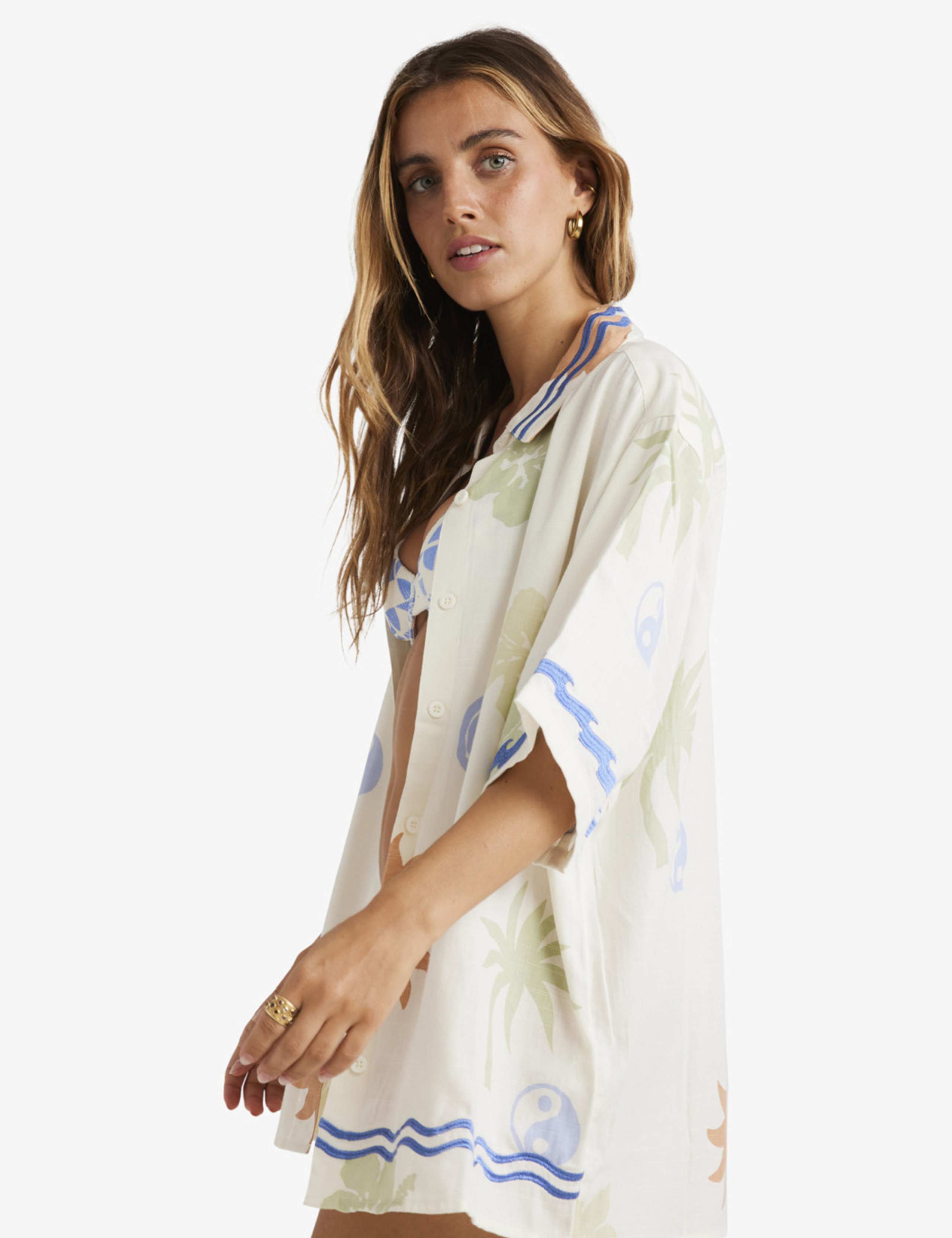 Sun Symbol Cotton Rich Printed Beach Shirt 4 of 5