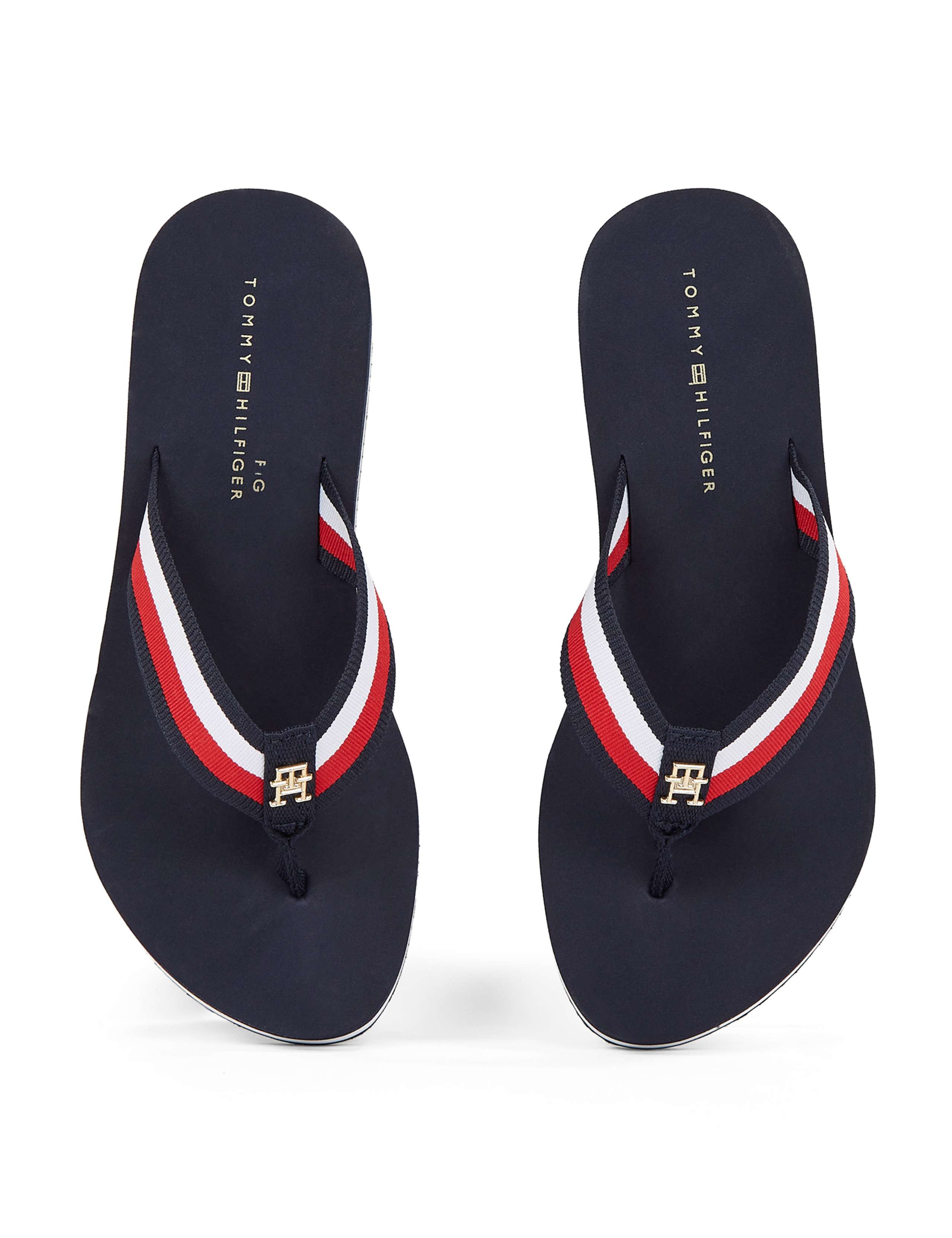 Corporate Striped Wedge Toe Thong Sandals 5 of 6