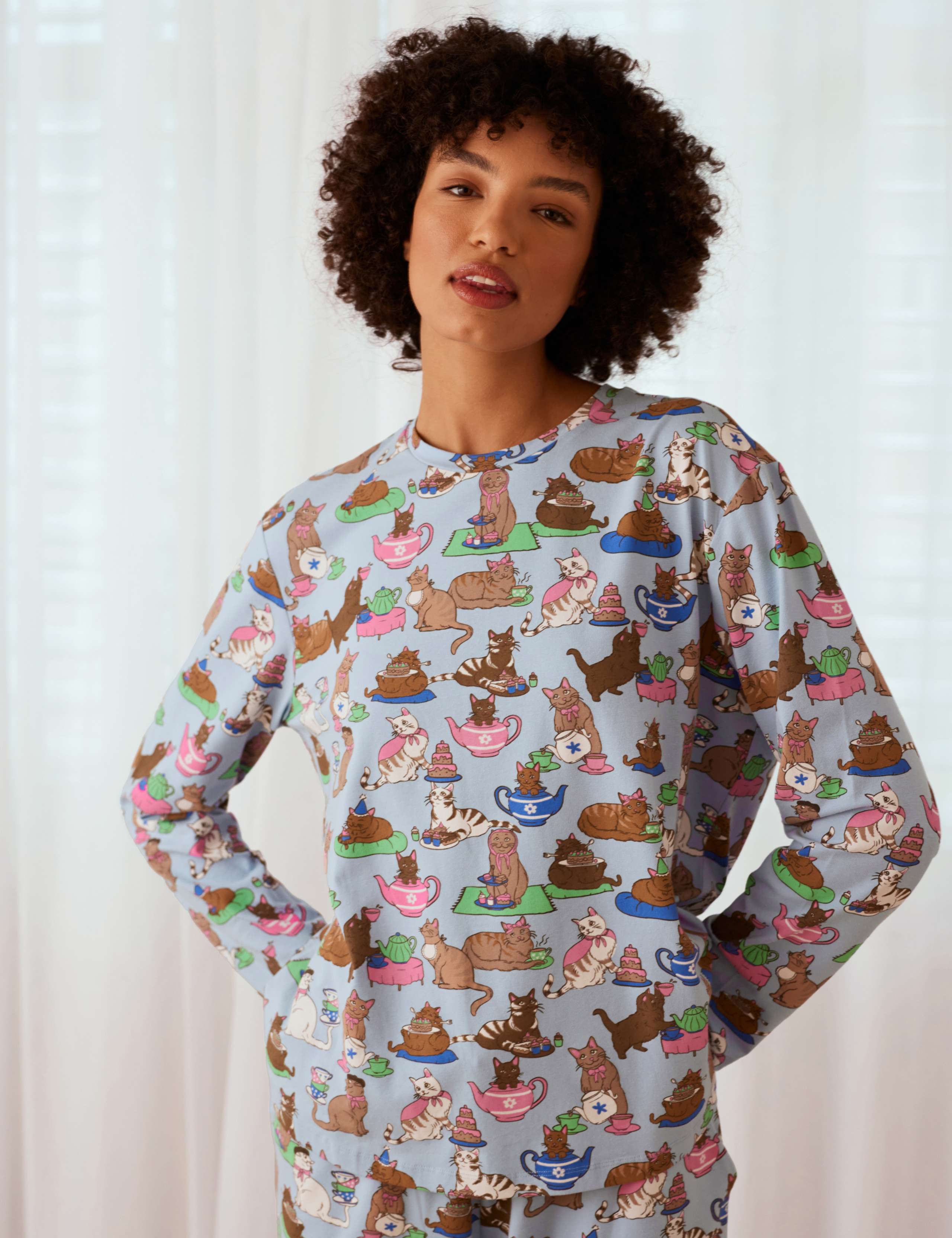 Cat Print Pyjama Set 2 of 5