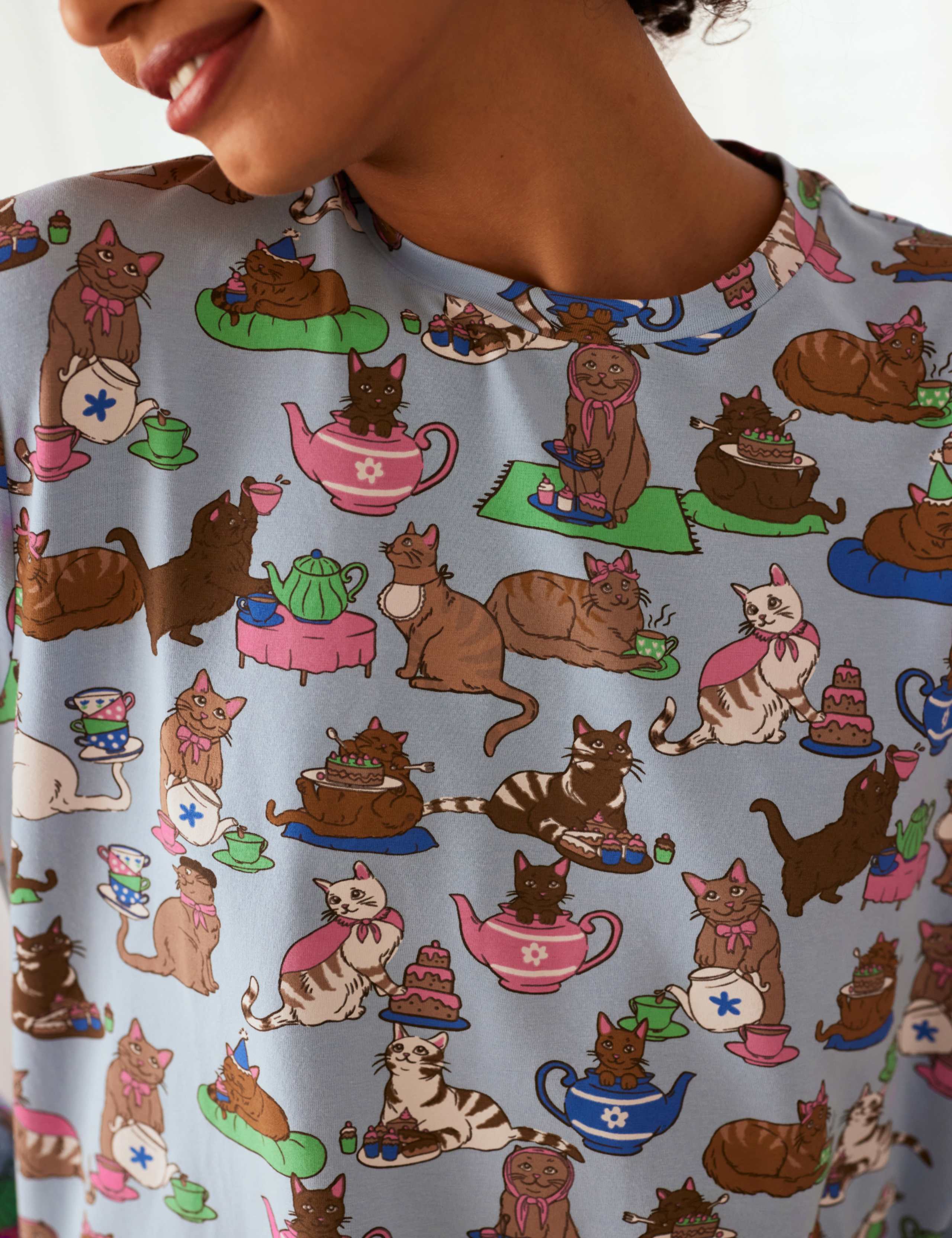 Cat Print Pyjama Set 4 of 5
