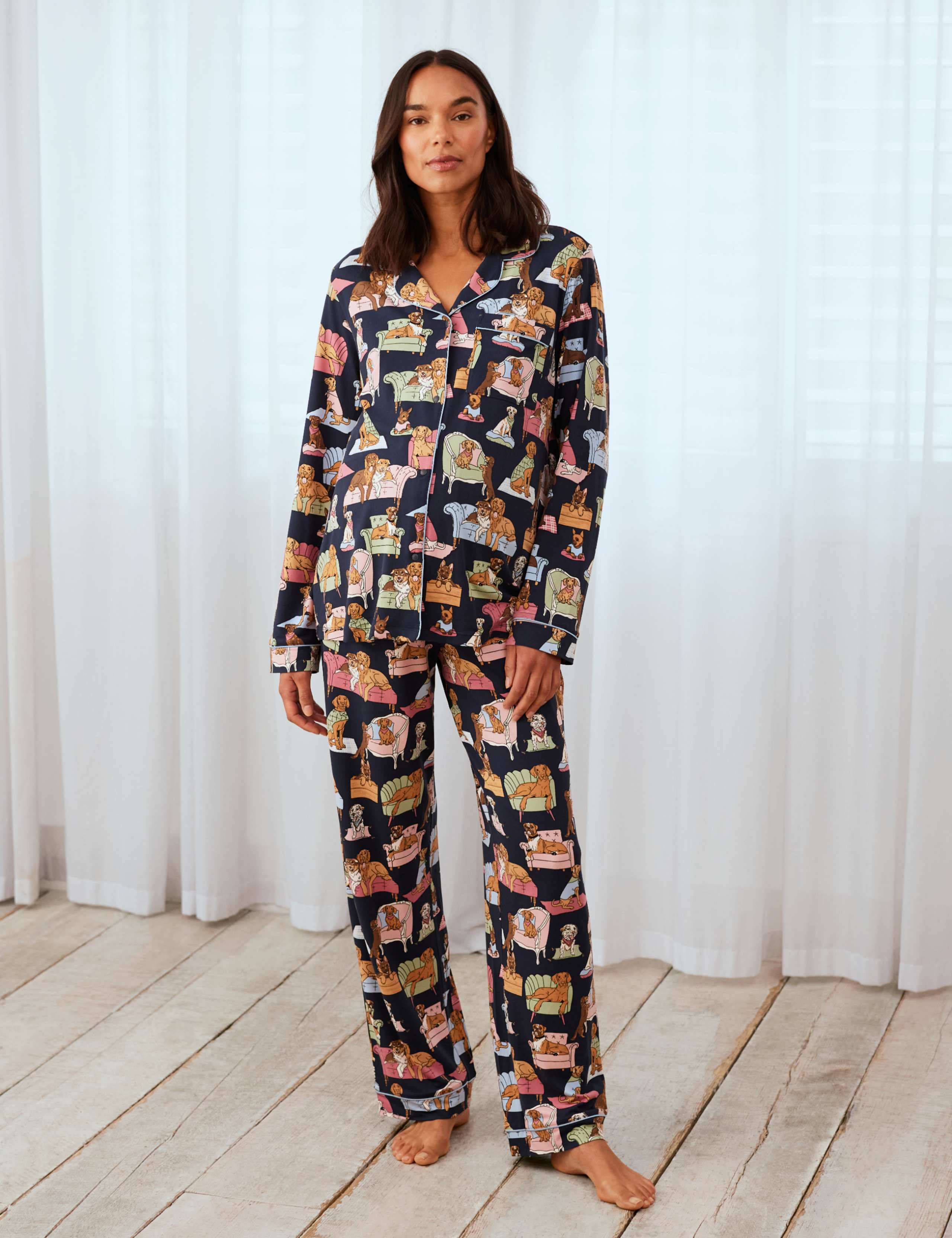 Maternity Dog Print Pyjama Set 2 of 5