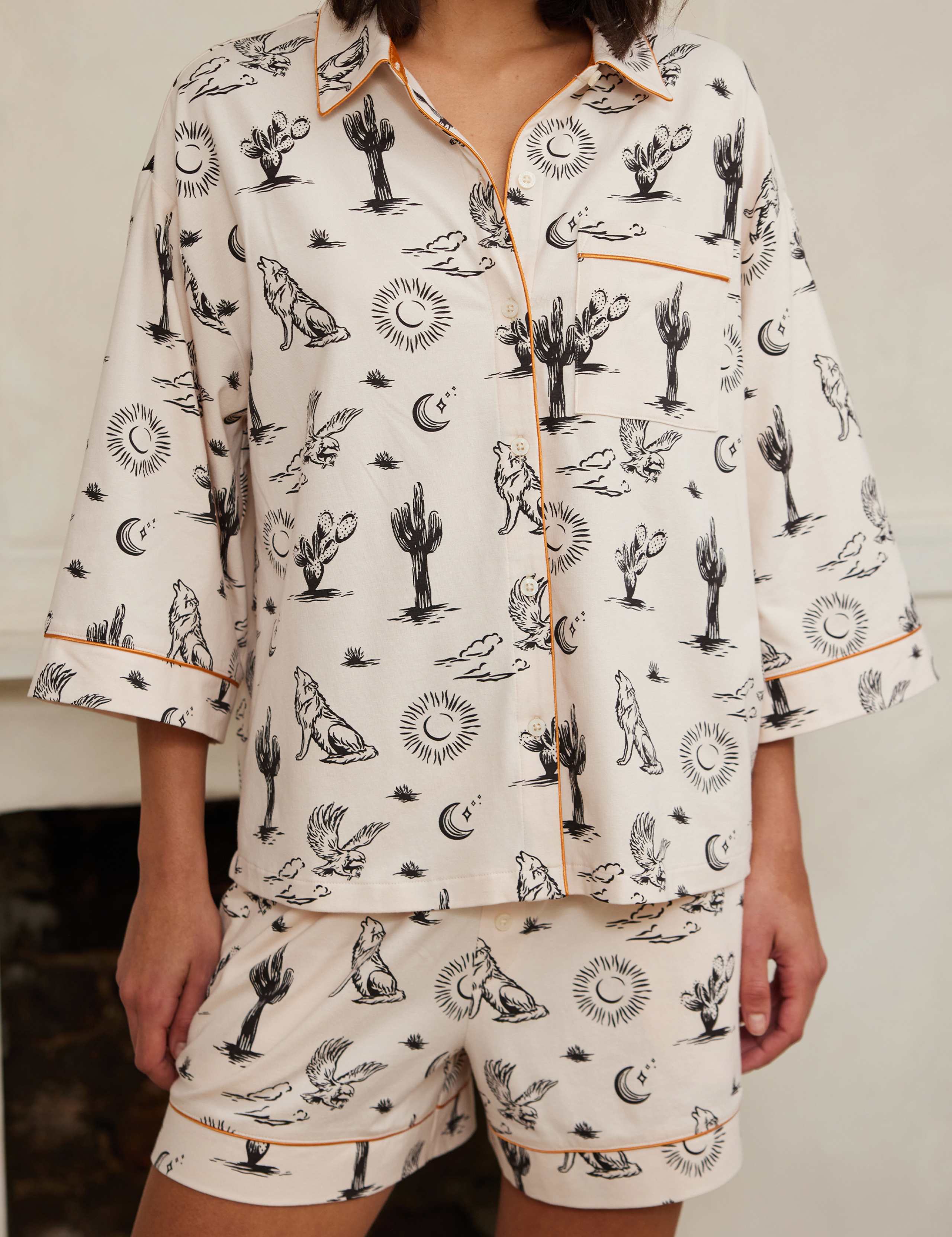 Cotton Rich Desert Printed Shortie Set 4 of 5