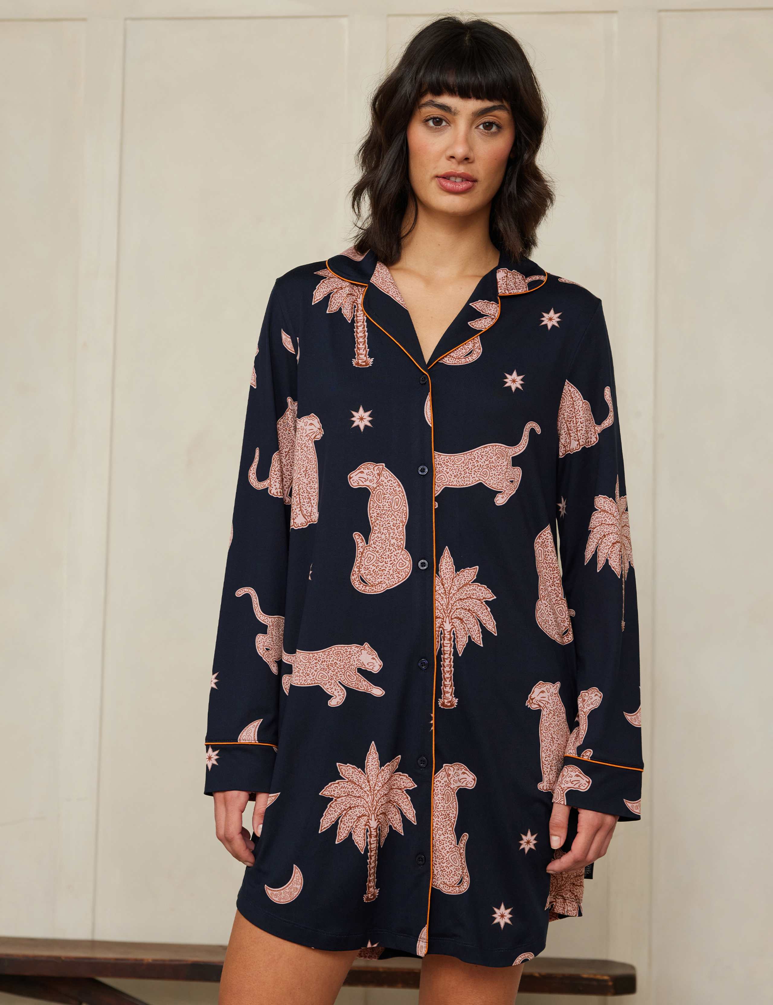 Leopard & Palm Print Nightshirt 2 of 4