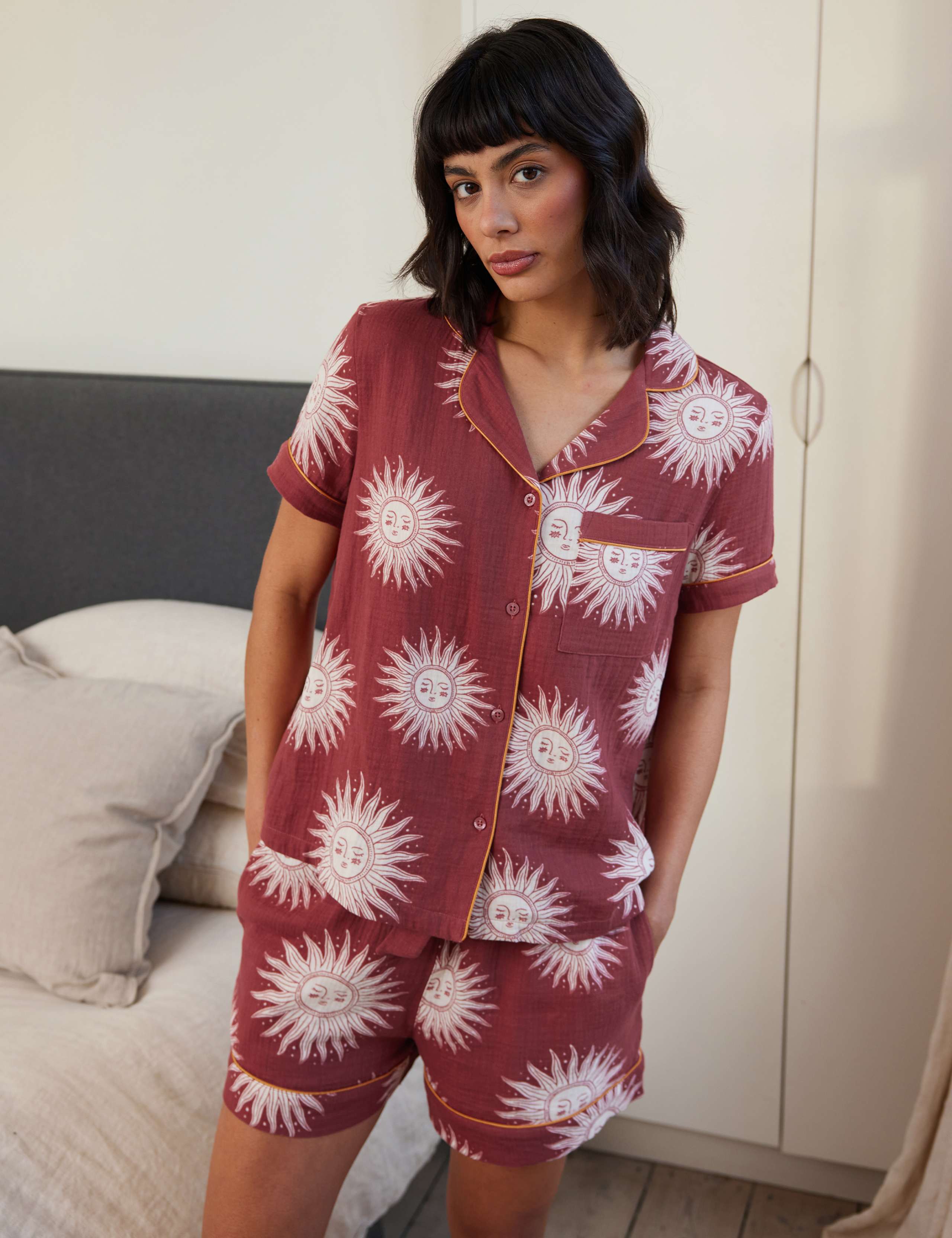 Pure Cotton Sun Print Shortie Set 7 of 8