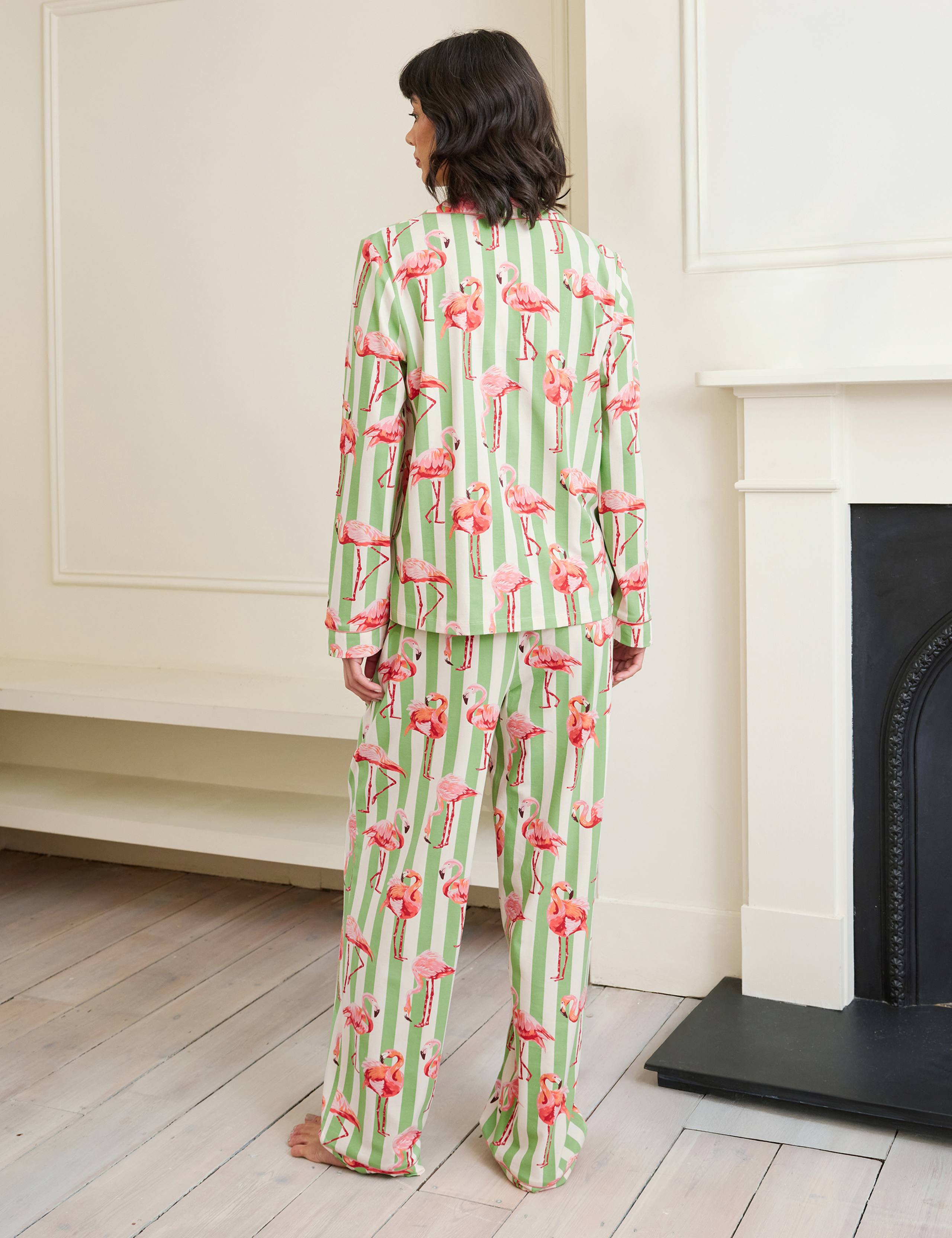 Cotton Rich Flamingo Striped Pyjama Set 2 of 5