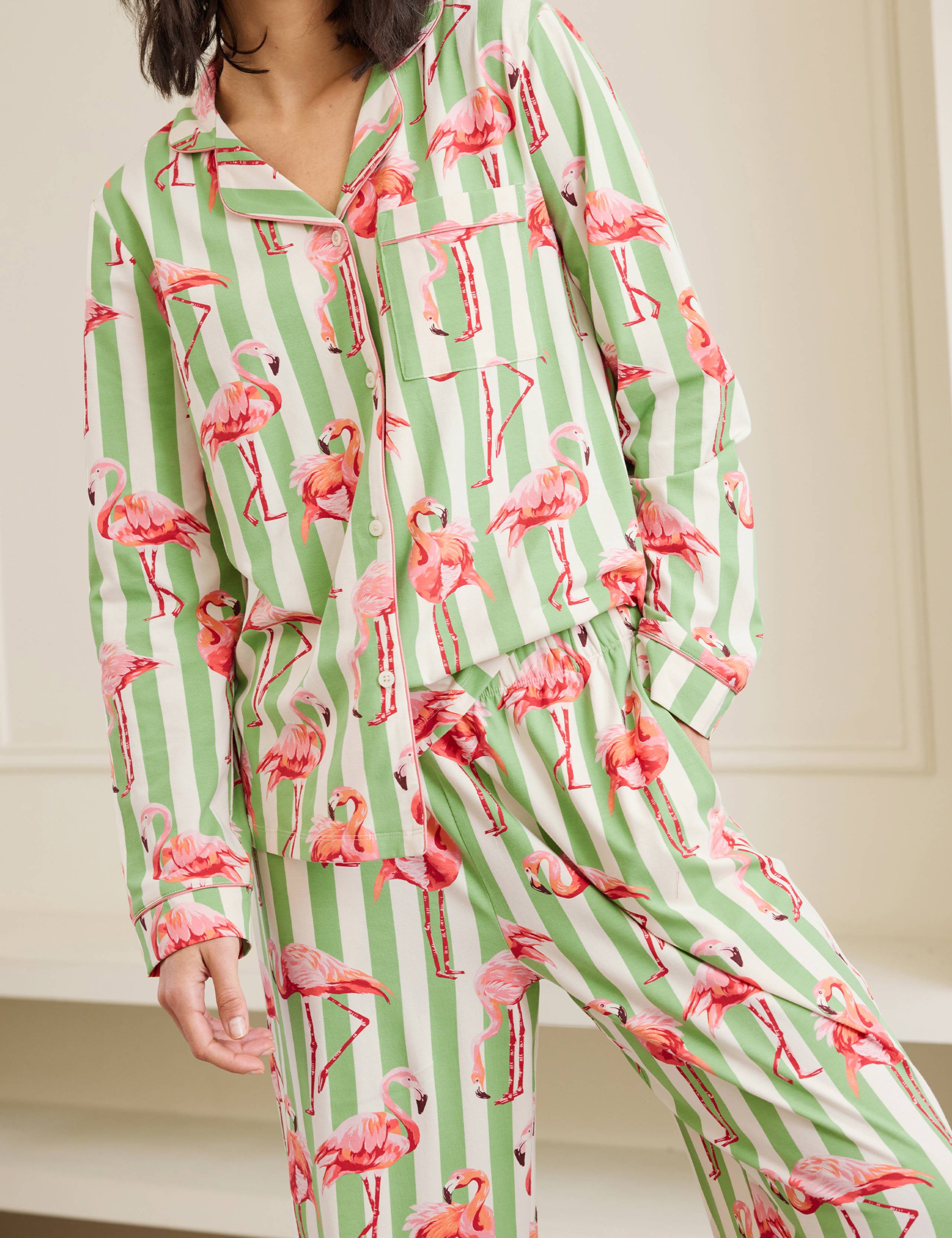 Cotton Rich Flamingo Striped Pyjama Set 4 of 5