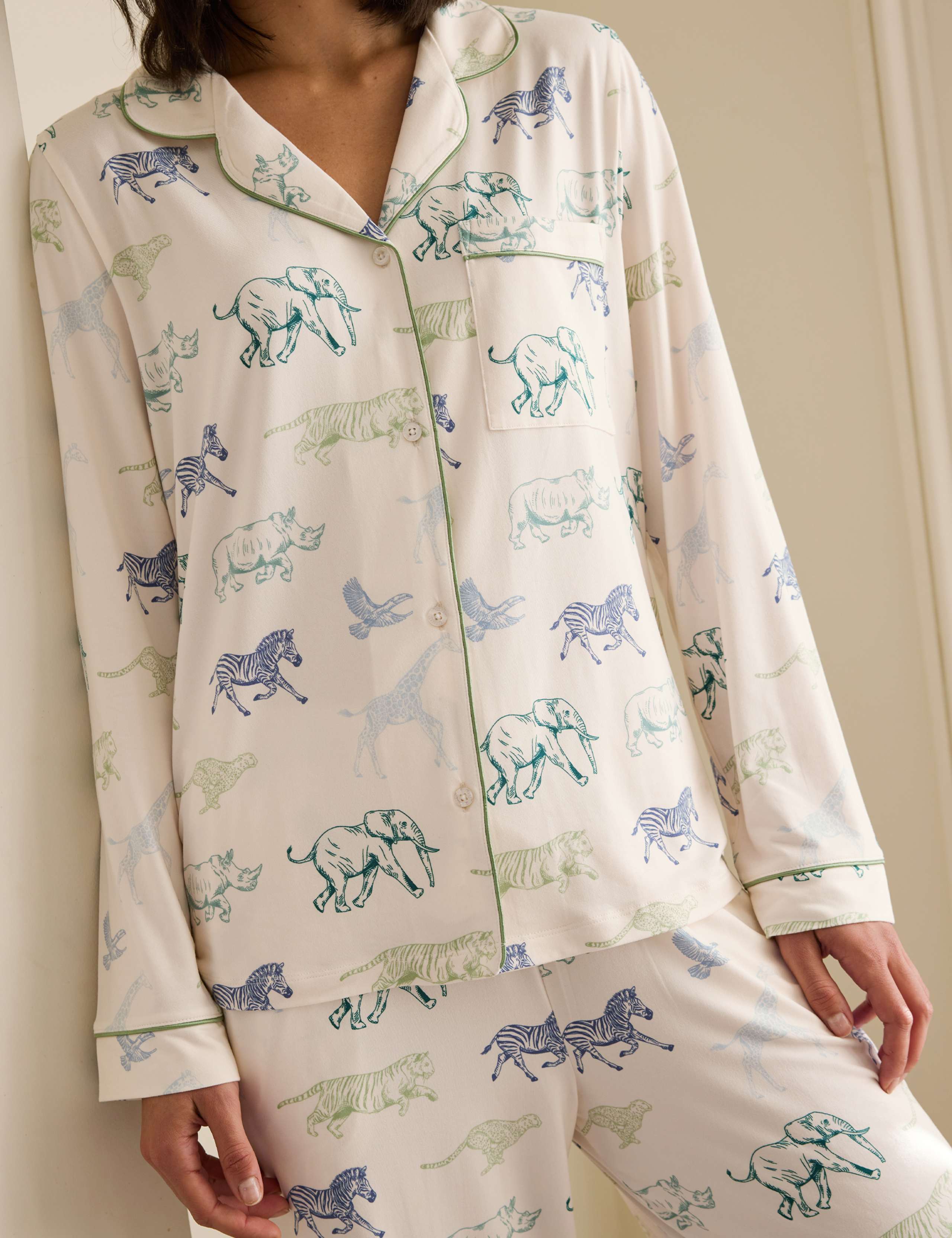 Safari Animal Print Revere Pyjama Set 4 of 5