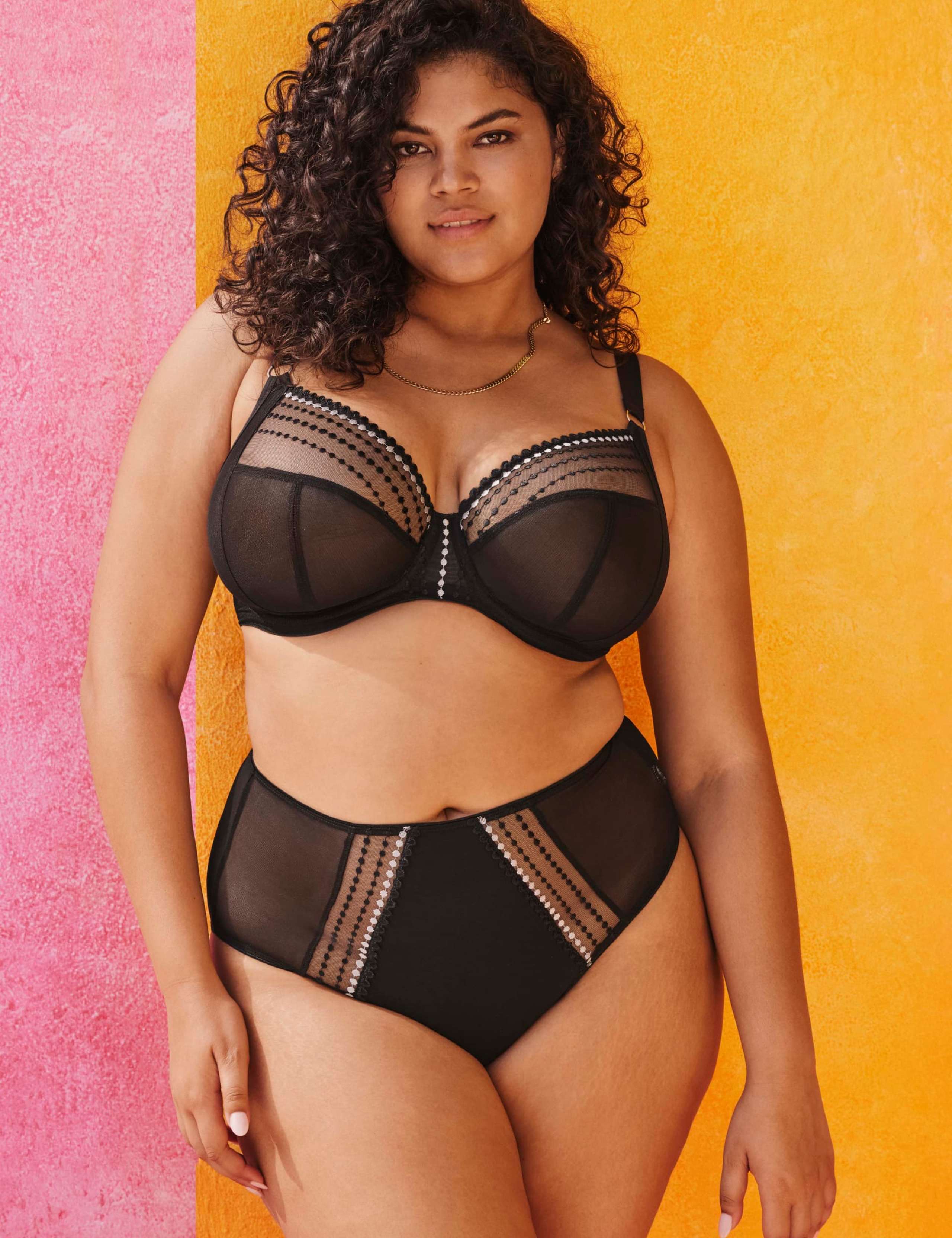 Matilda Mesh Embroidery Wired Plunge Bra DD-K 6 of 6