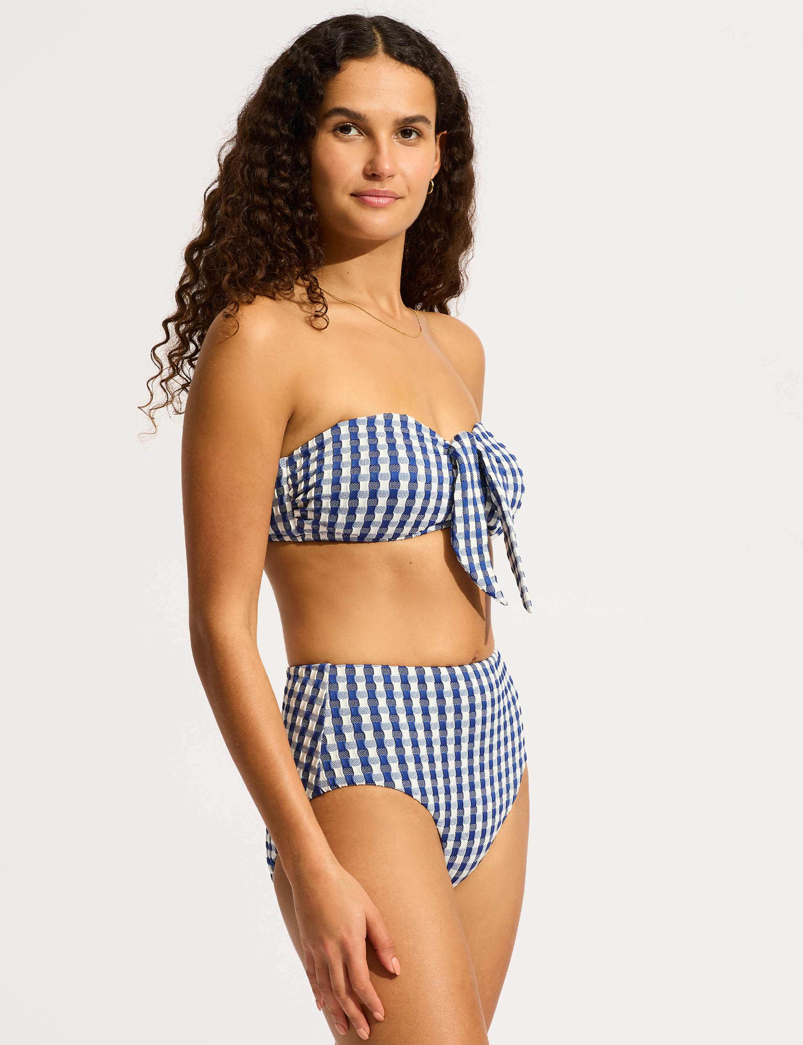 Bella Checked Bandeau Bikini Top 2 of 5