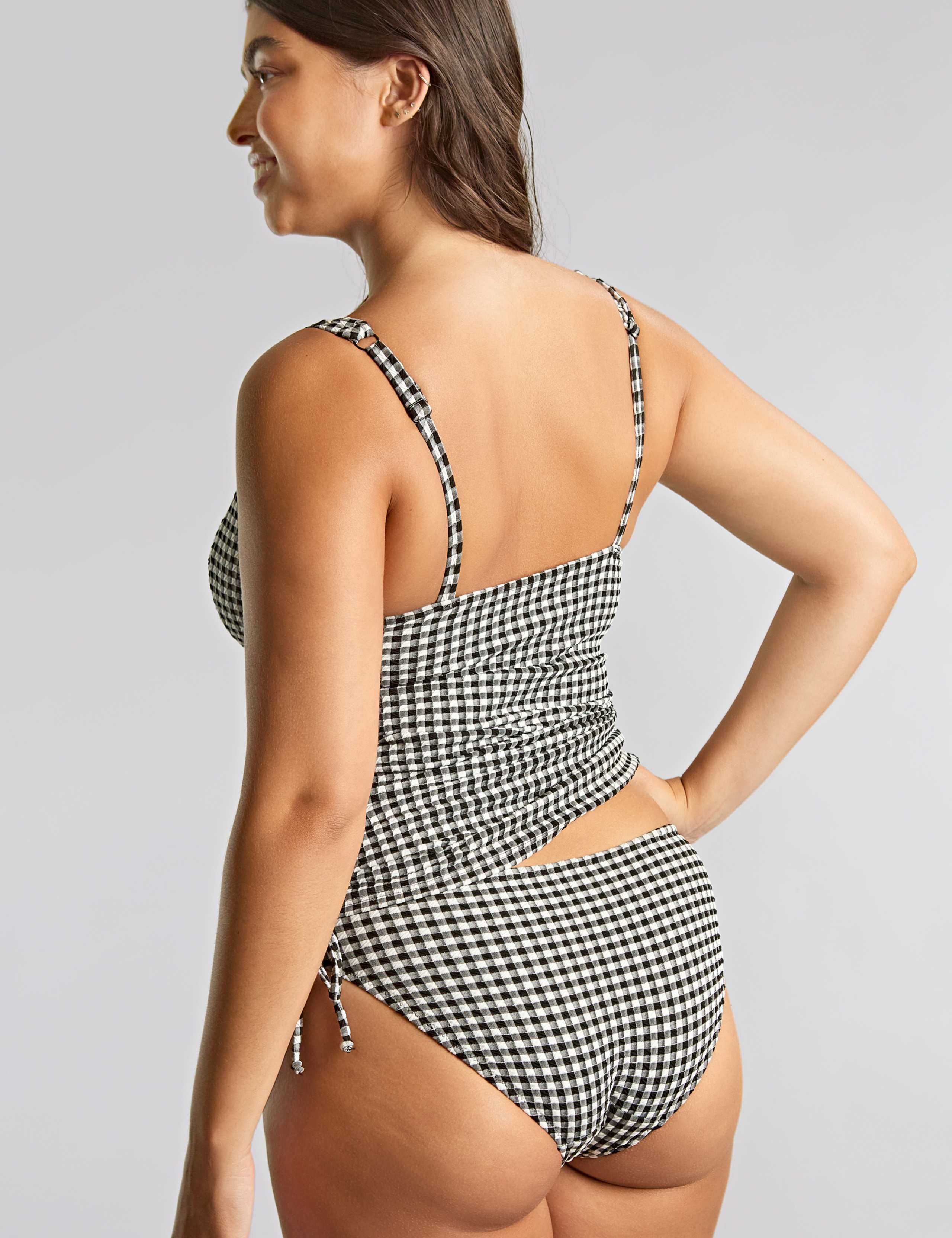 Iris Gingham Wired Balcony Tankini Top D-K 5 of 5