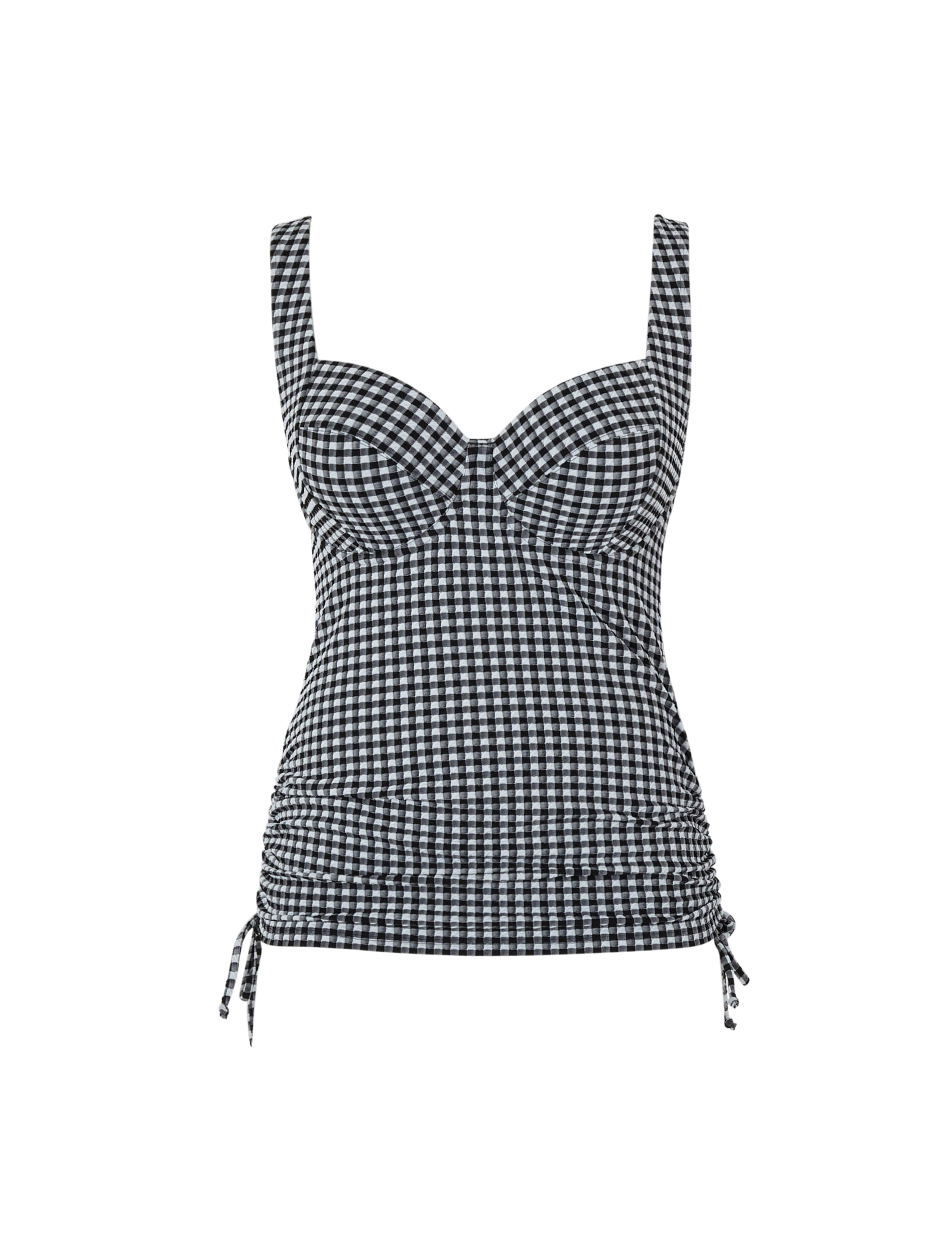 Iris Gingham Wired Balcony Tankini Top D-K 2 of 4