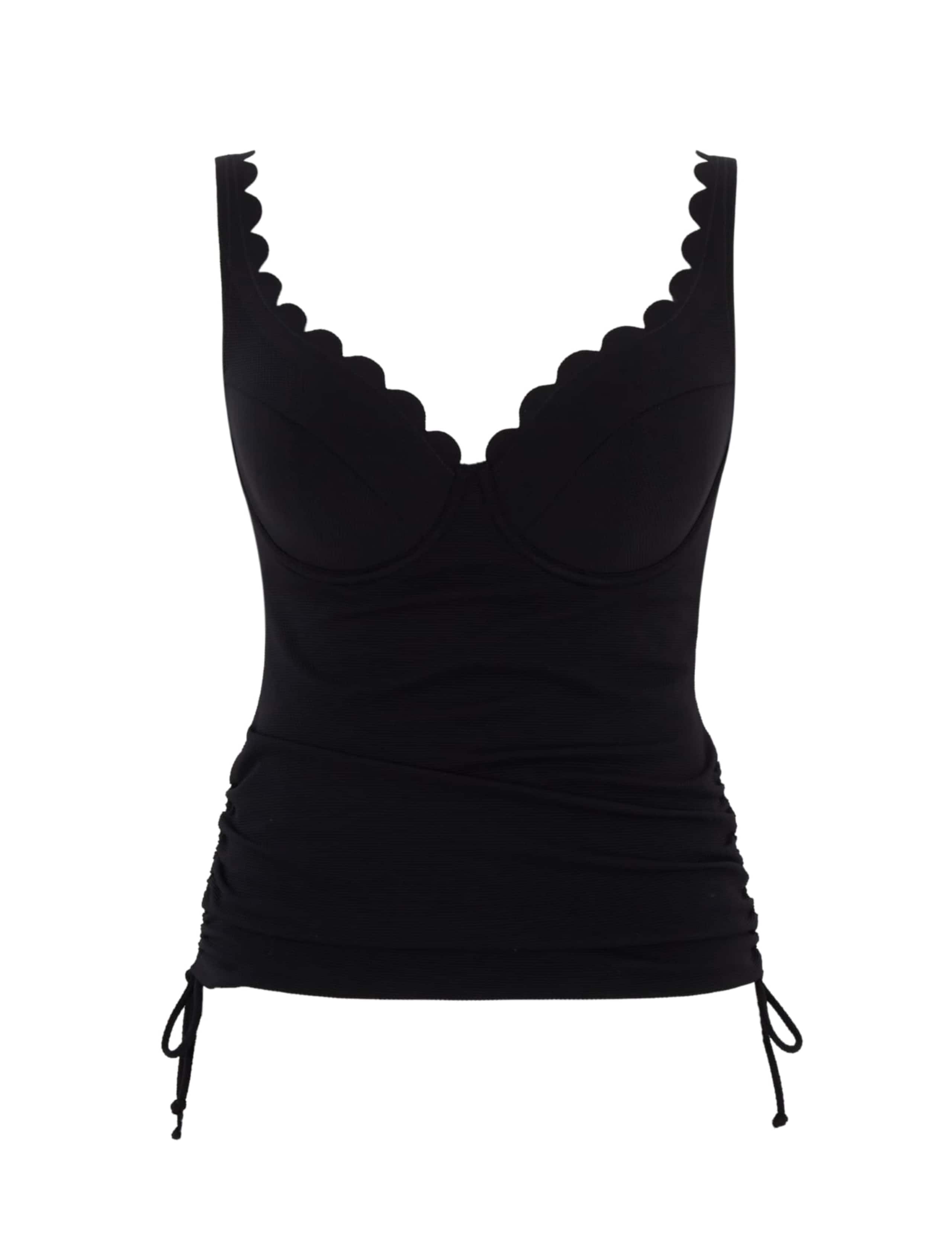 Textured Wired Plunge Tankini Top 2 of 3