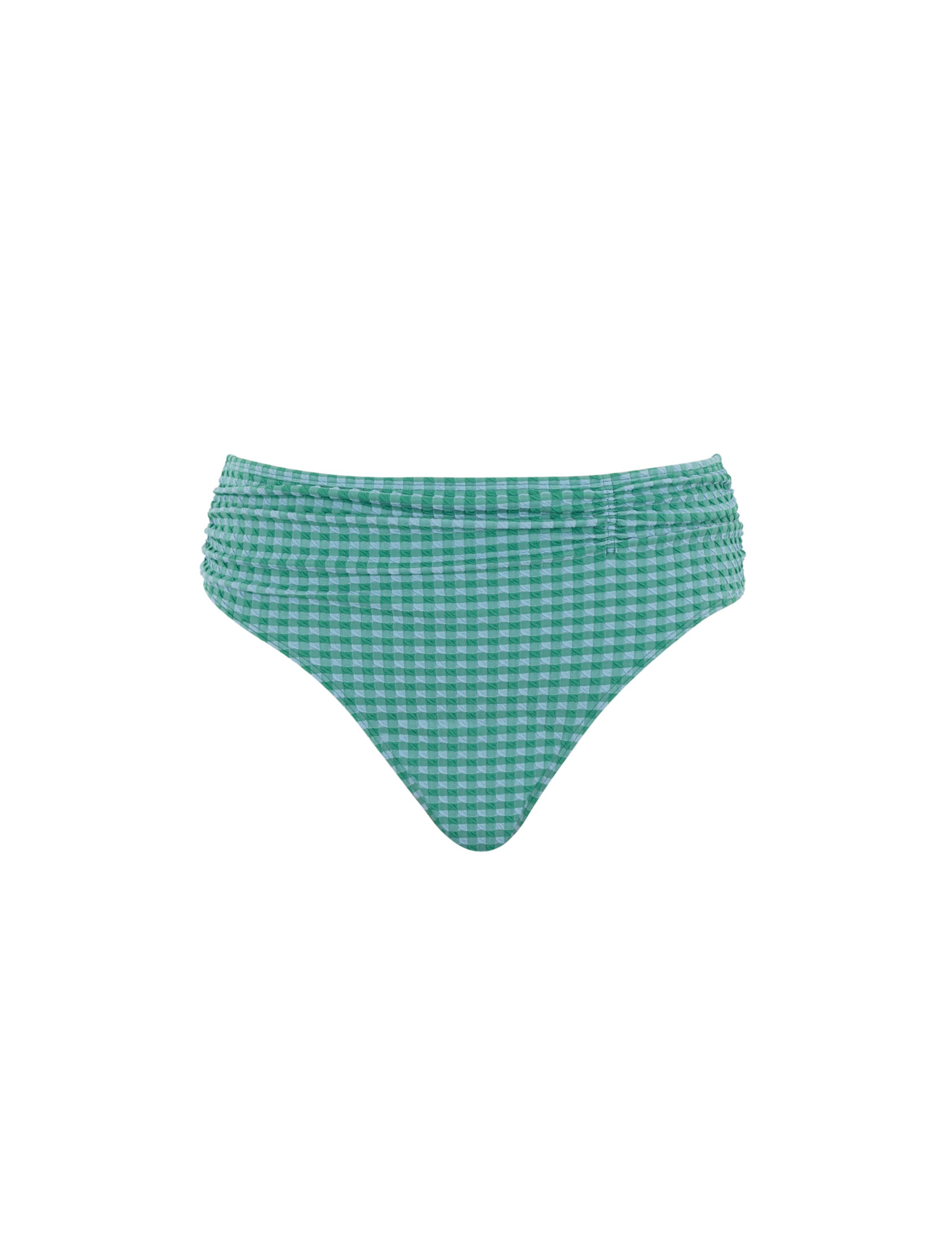 Gingham Textured Ruched Bikini Bottoms 2 of 4