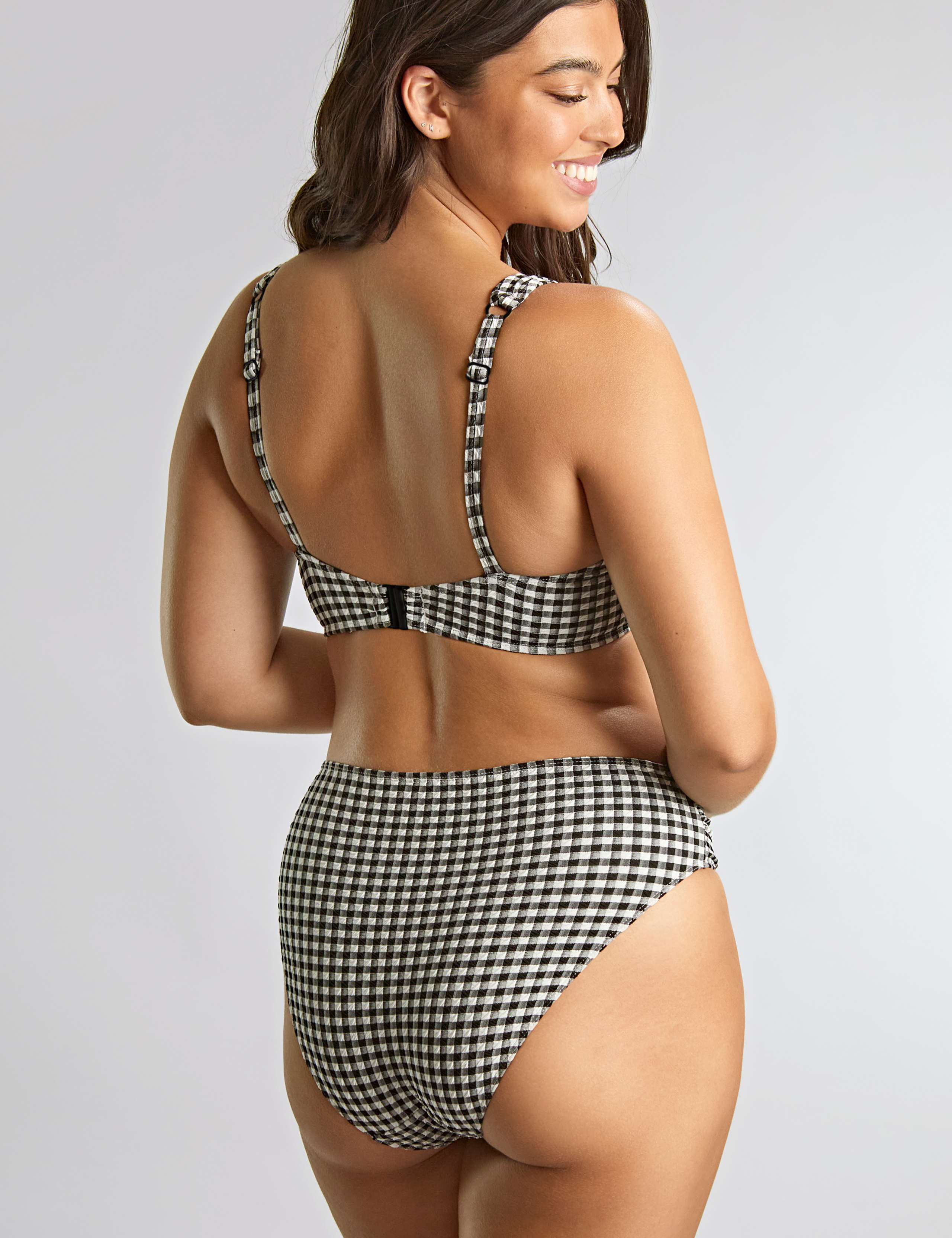 Olivia Textured Gingham Wired Tankini Top 5 of 7