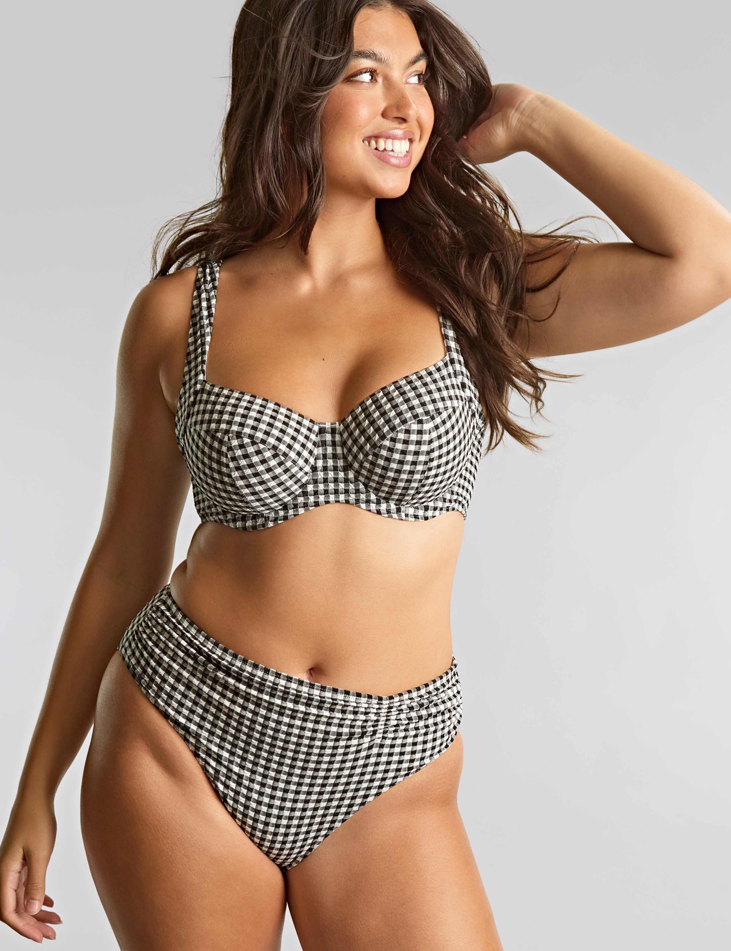 Olivia Textured Gingham Wired Tankini Top 7 of 7