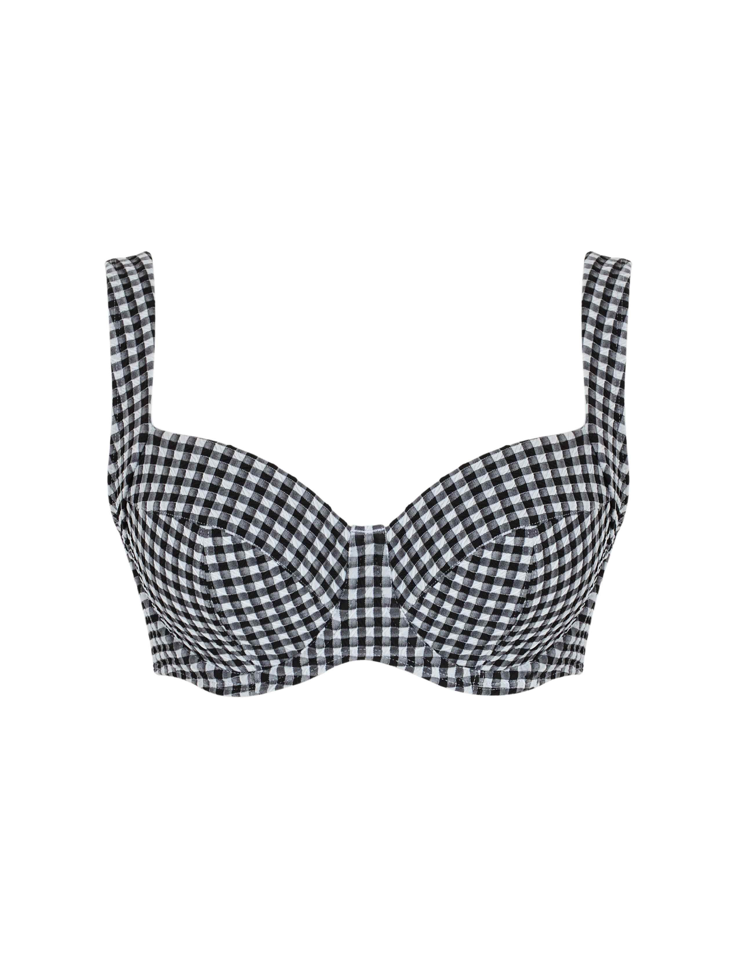 Olivia Textured Gingham Wired Tankini Top 2 of 7
