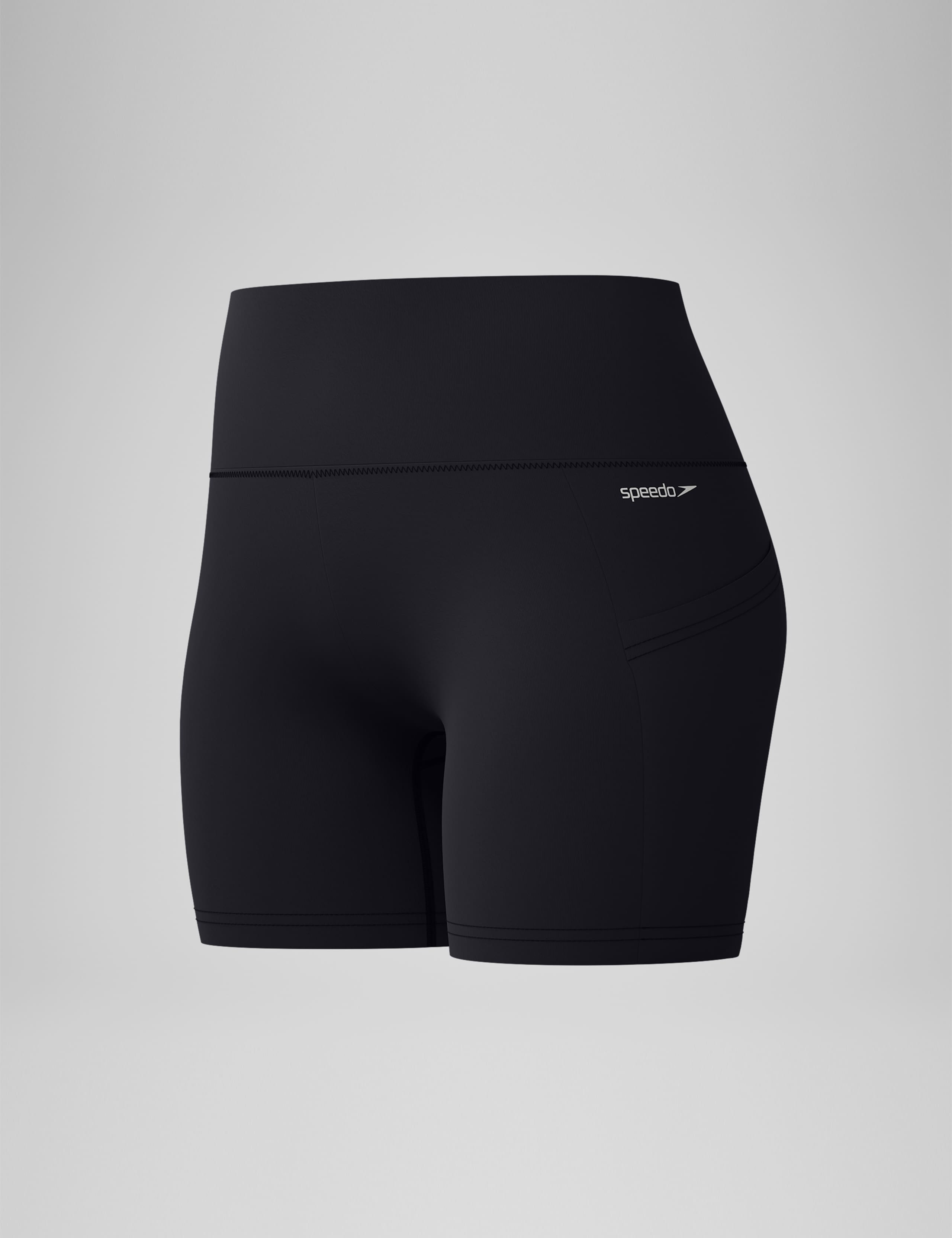 Solid High Waisted Swim Shorts 8 of 13