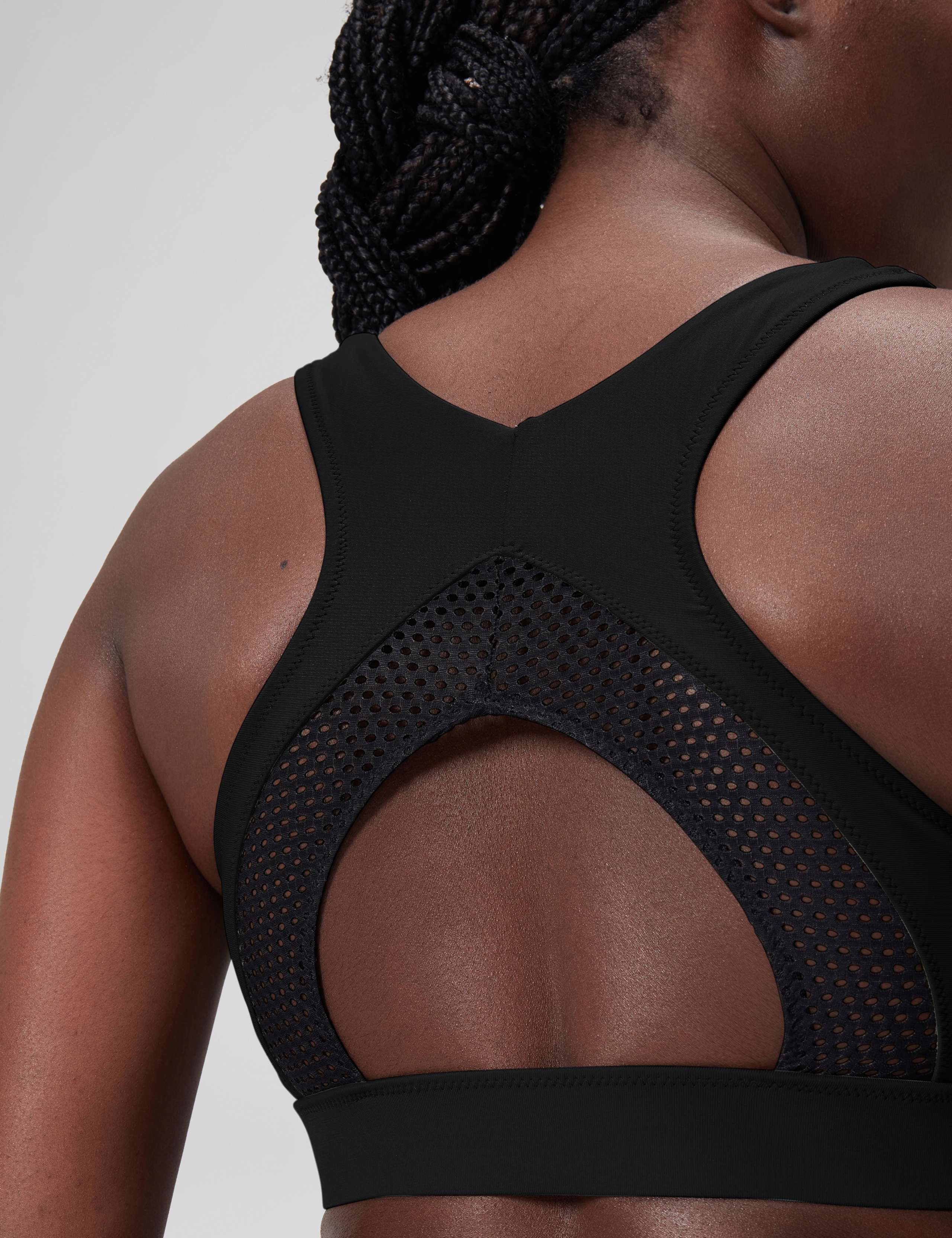 Solid High Neck Bikini Top with Mesh 6 of 8