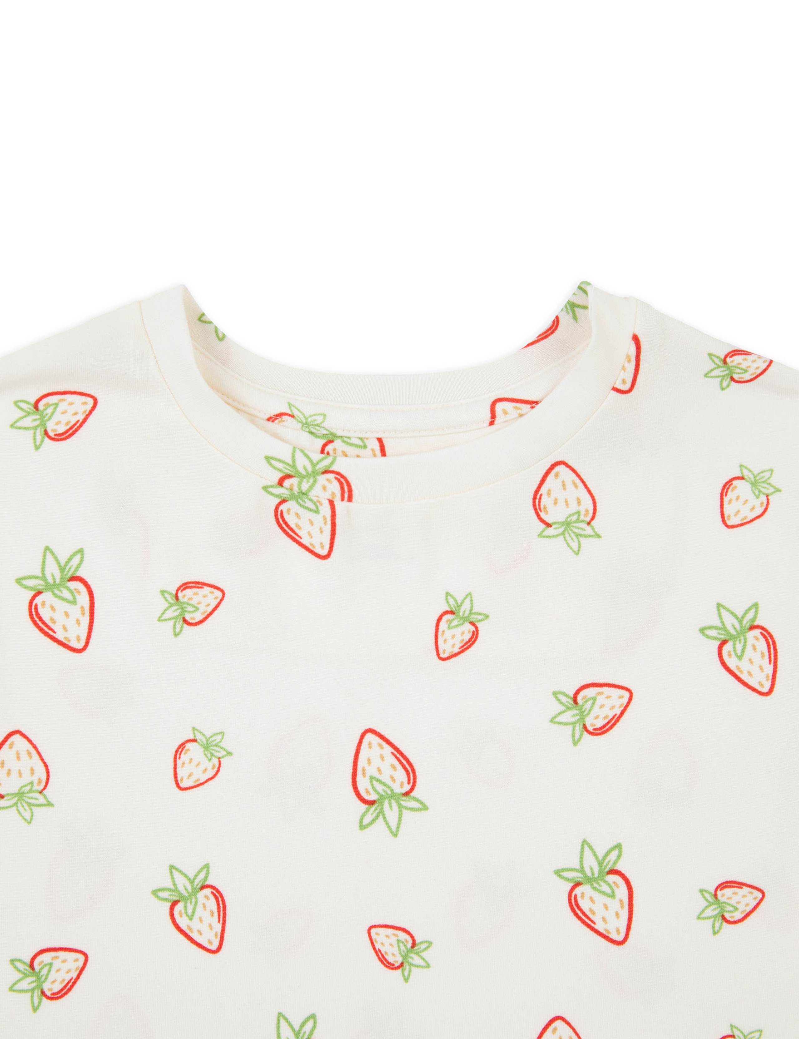 Cotton Rich Strawberry Print Pyjamas (1-12 Yrs) 3 of 3