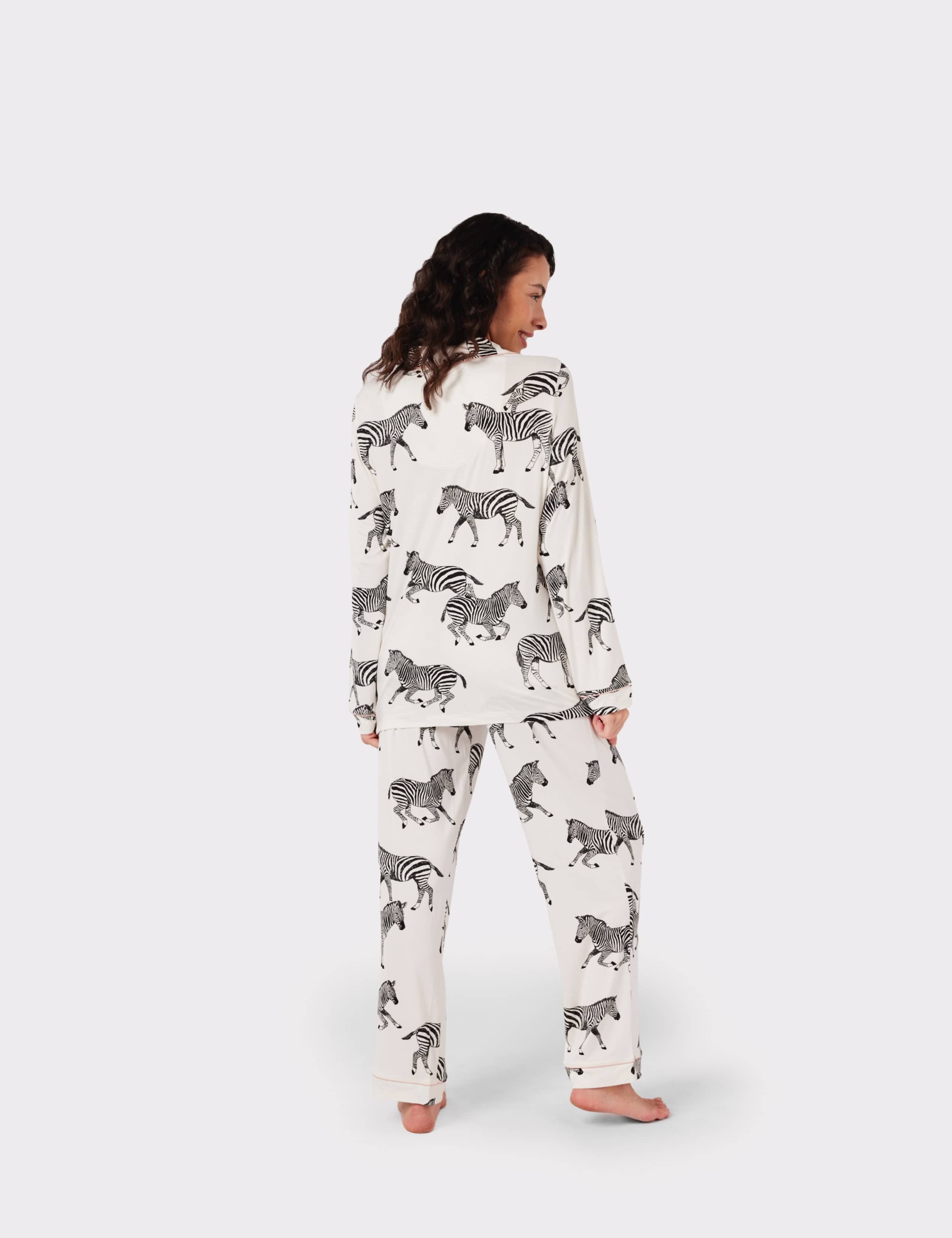 Jersey Zebra Print Maternity Pyjama Set 2 of 5