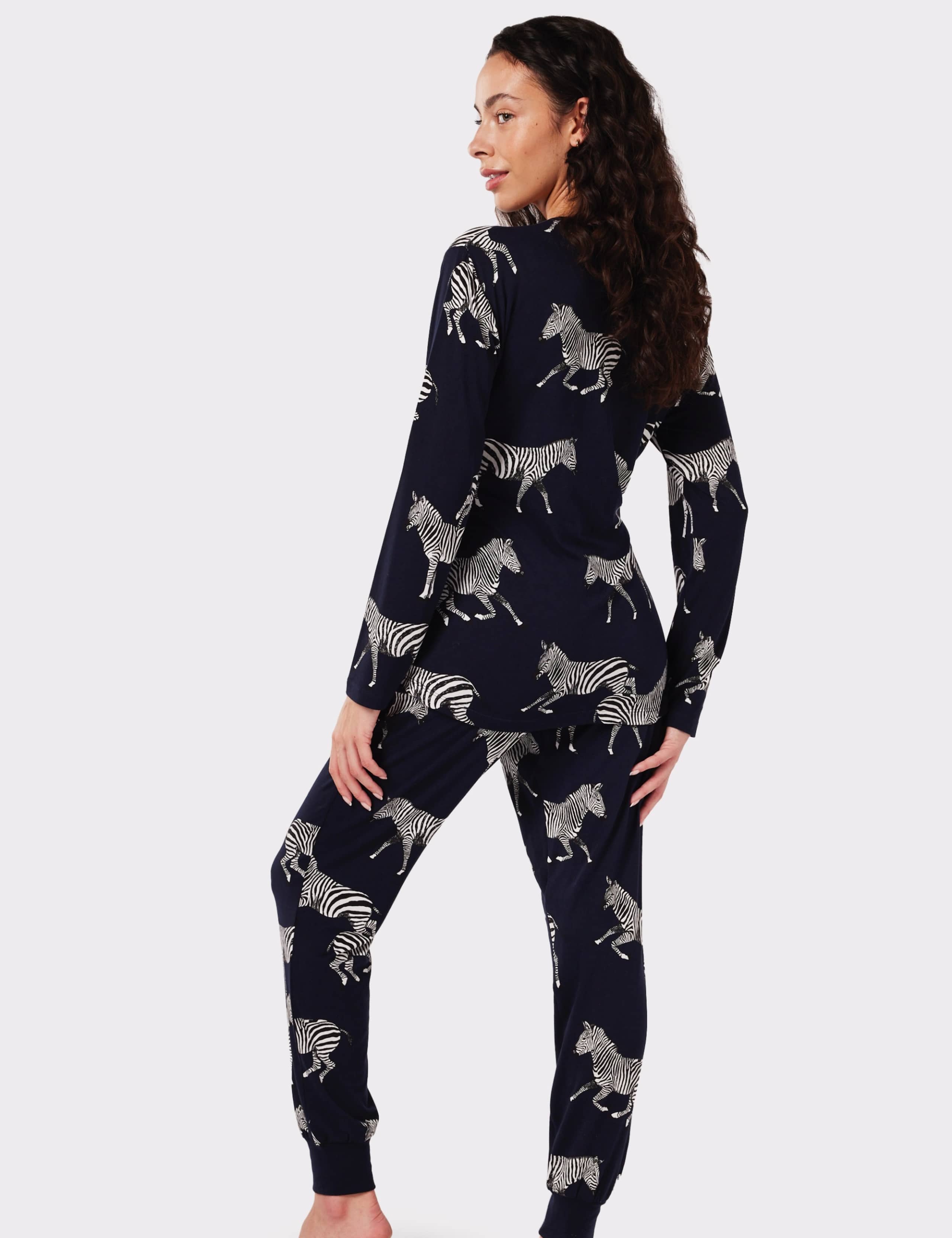 Jersey Zebra Print Crew Neck Maternity Pyjama Set 2 of 5